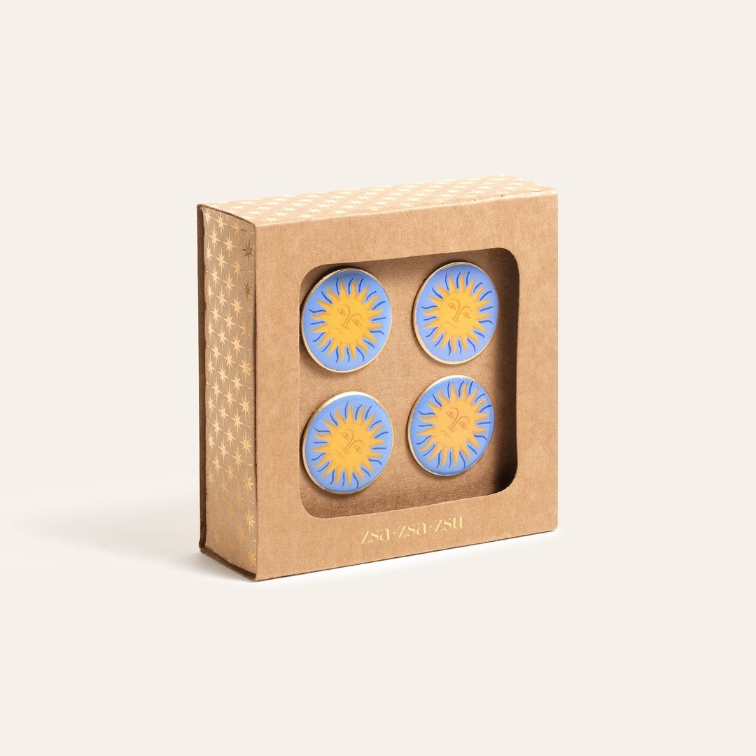 Agra Metal Peçete Halkası 4 Cm Mavi - Sarı