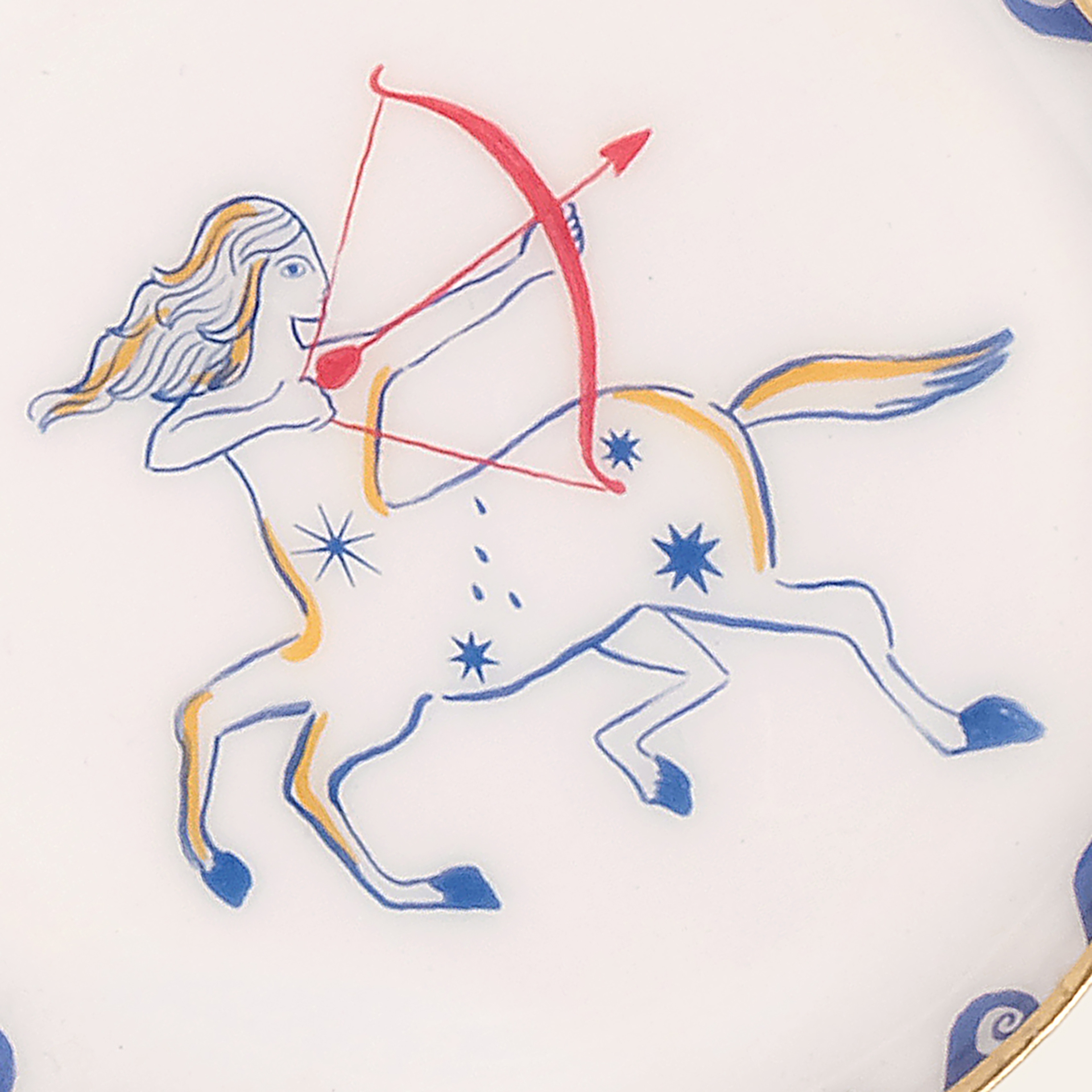 Agra Metal Dekoratif Tepsi 10x10 Cm Mavi - Beyaz