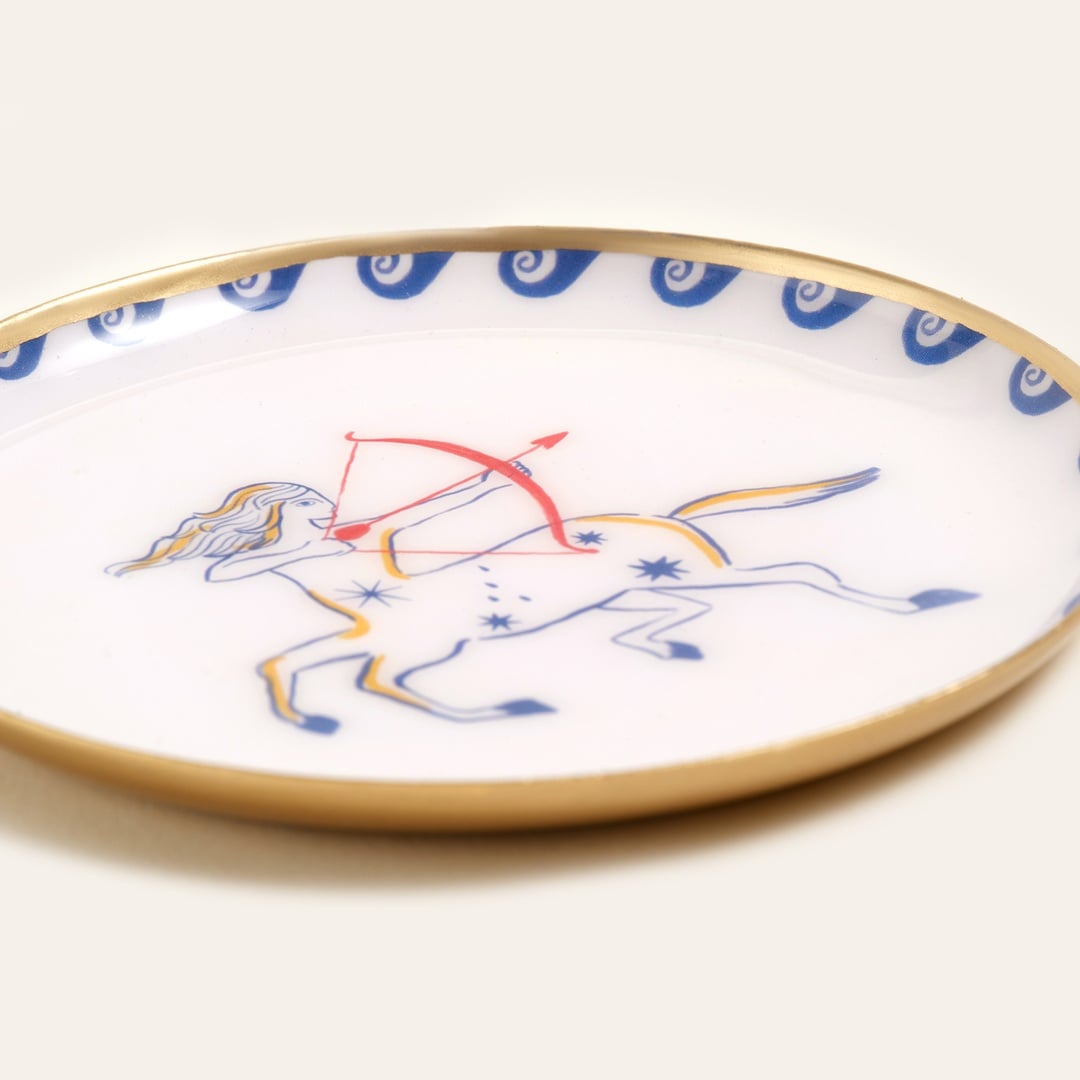 Agra Metal Dekoratif Tepsi 10x10 Cm Mavi - Beyaz