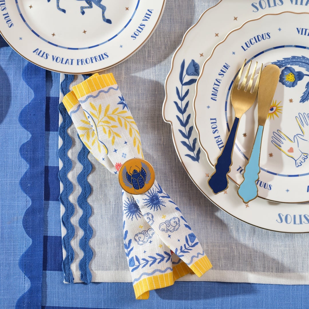 Agra Metal Peçete Halkası 4 Cm Mavi - Sarı