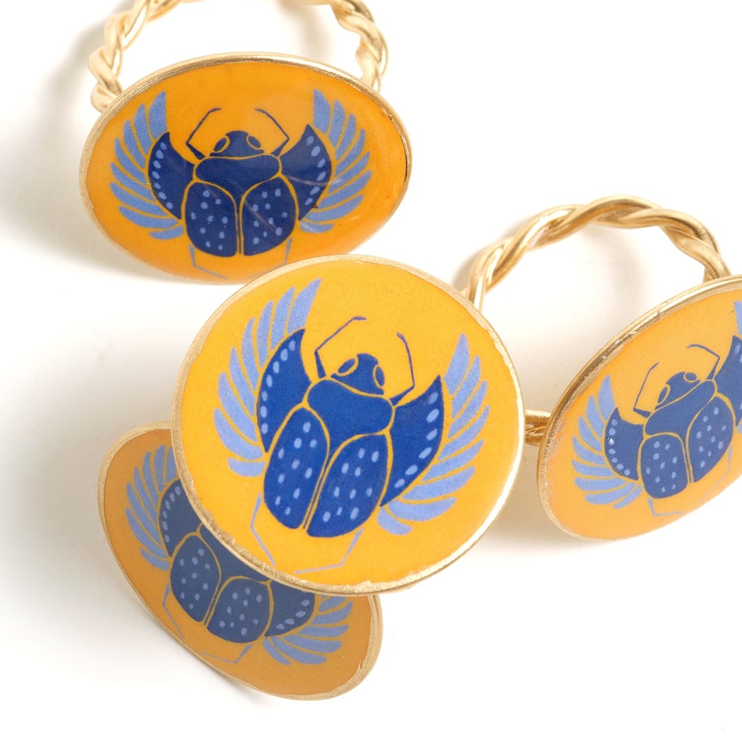 Agra Metal Peçete Halkası 4 Cm Mavi - Sarı