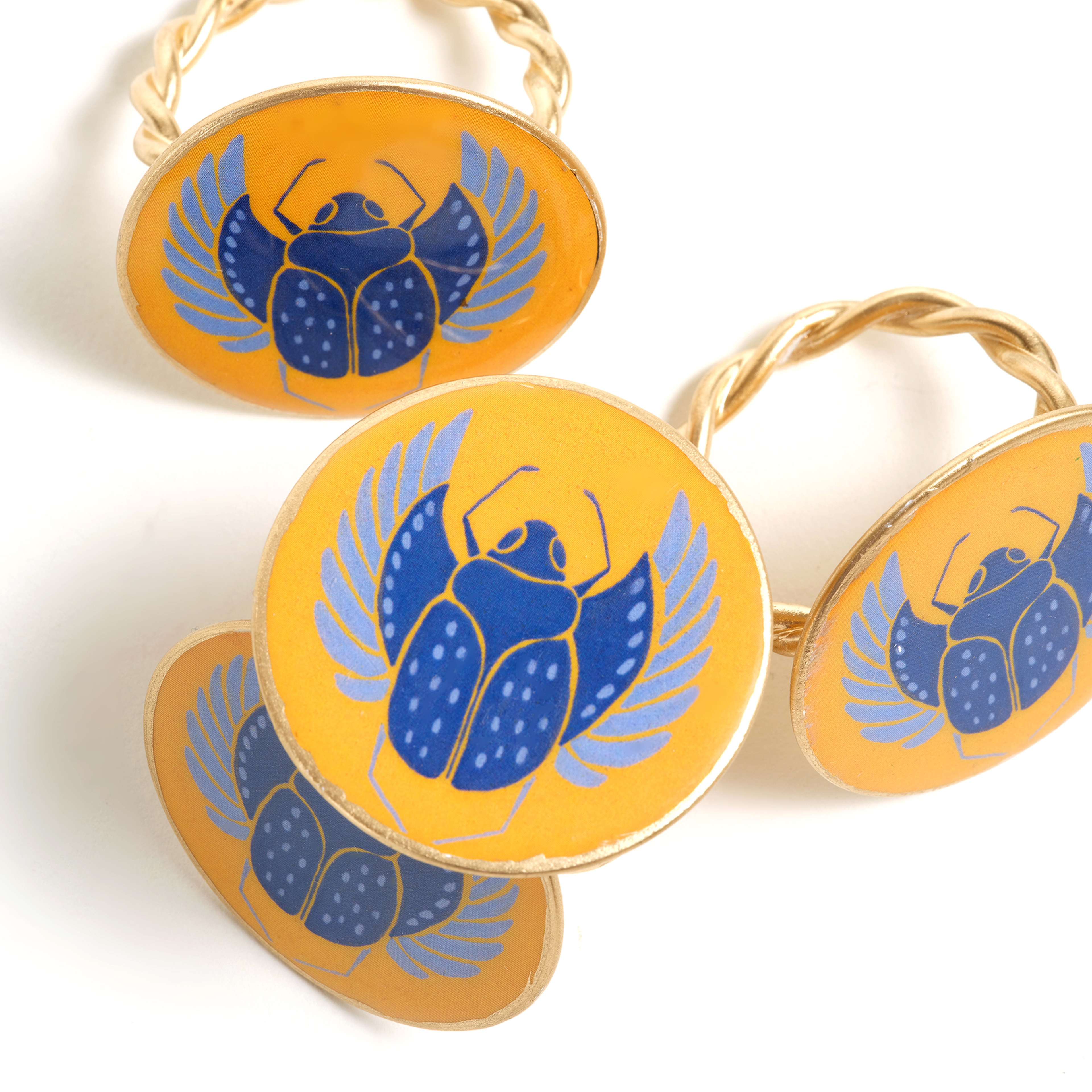 Agra Metal Peçete Halkası 4 Cm Mavi - Sarı