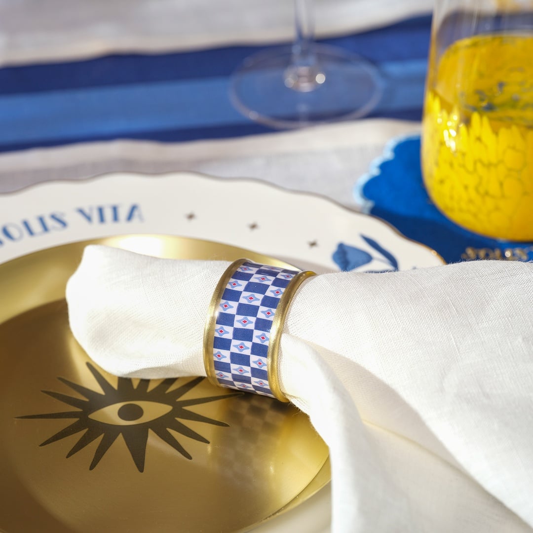 Agra Pirinç Peçete Halkası 5 Cm Mavi