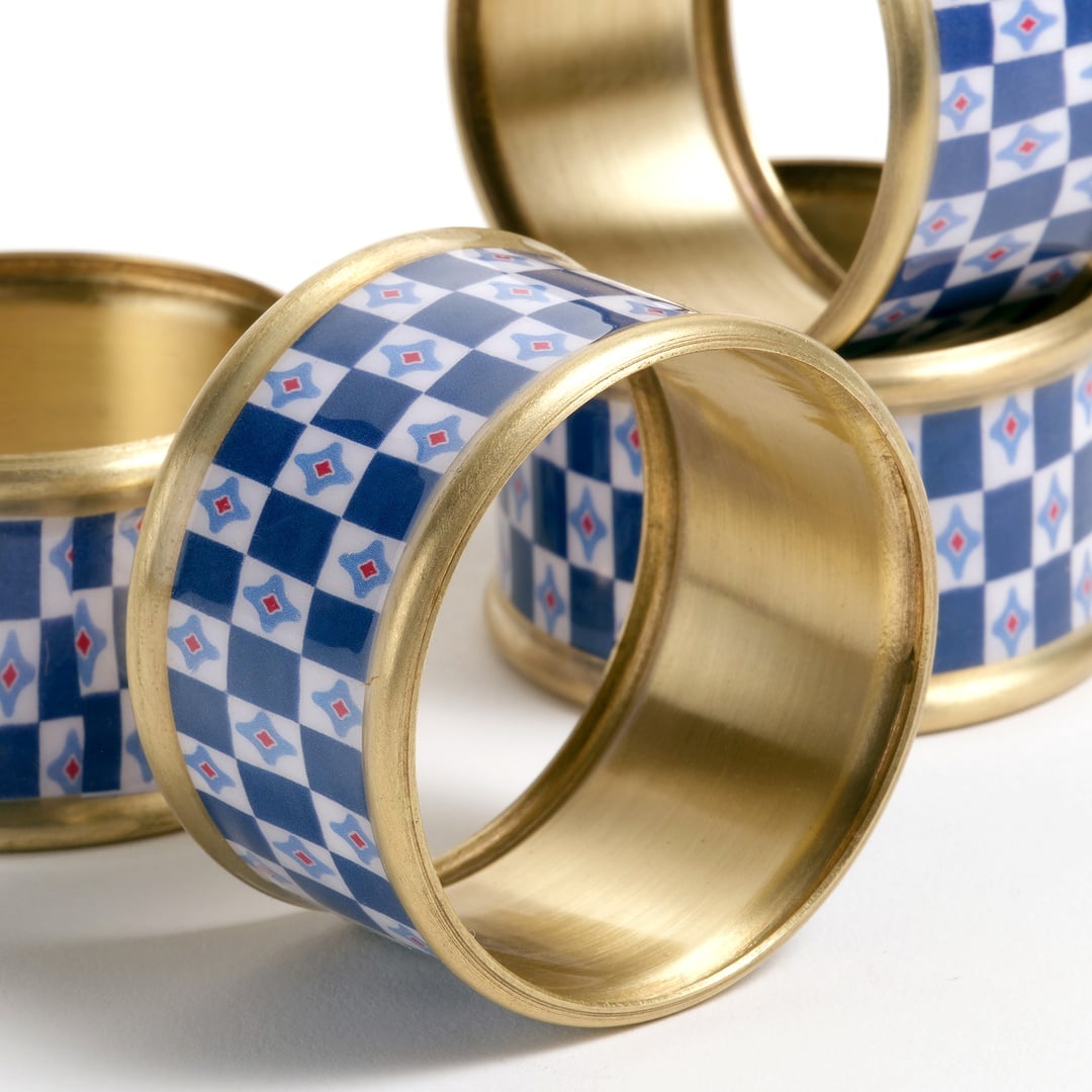 Agra Pirinç Peçete Halkası 5 Cm Mavi