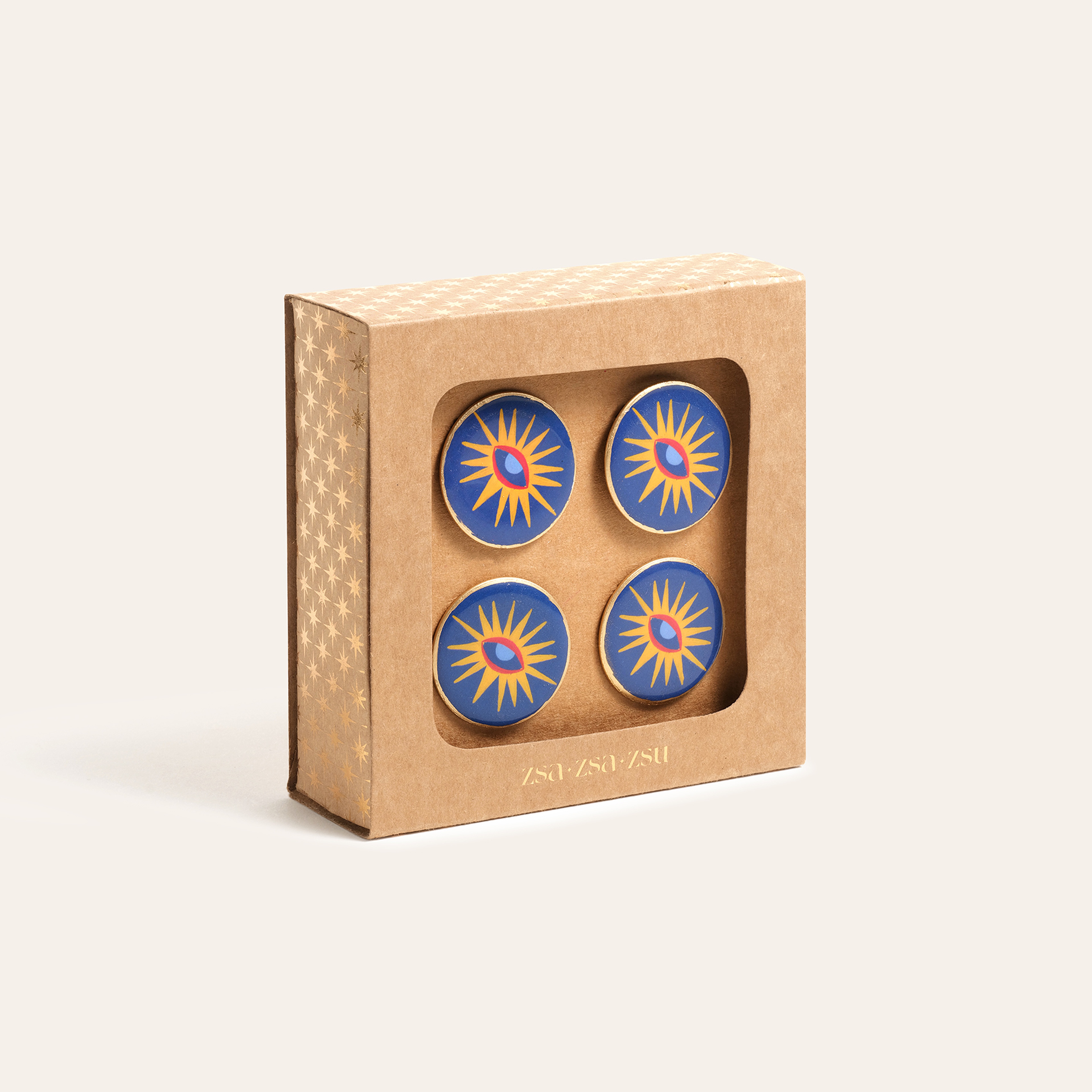 Agra Metal Peçete Halkası 4 Cm Mavi - Sarı