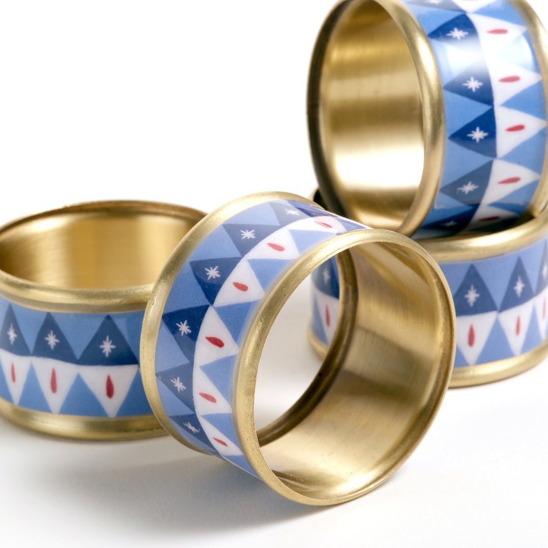 Agra Pirinç Peçete Halkası 5 Cm Mavi