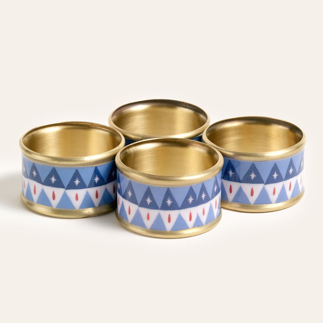 Agra Pirinç Peçete Halkası 5 Cm Mavi