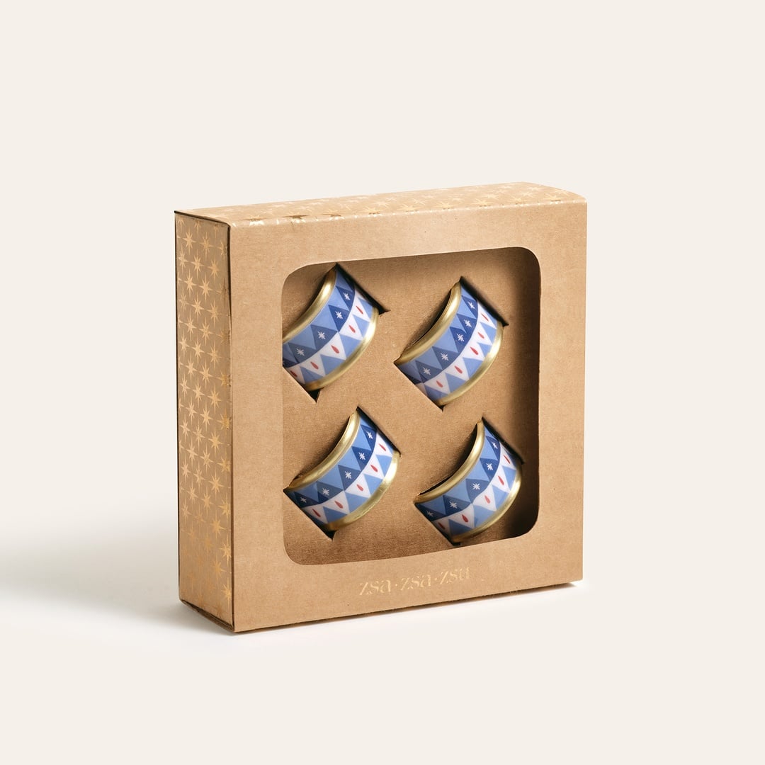 Agra Pirinç Peçete Halkası 5 Cm Mavi