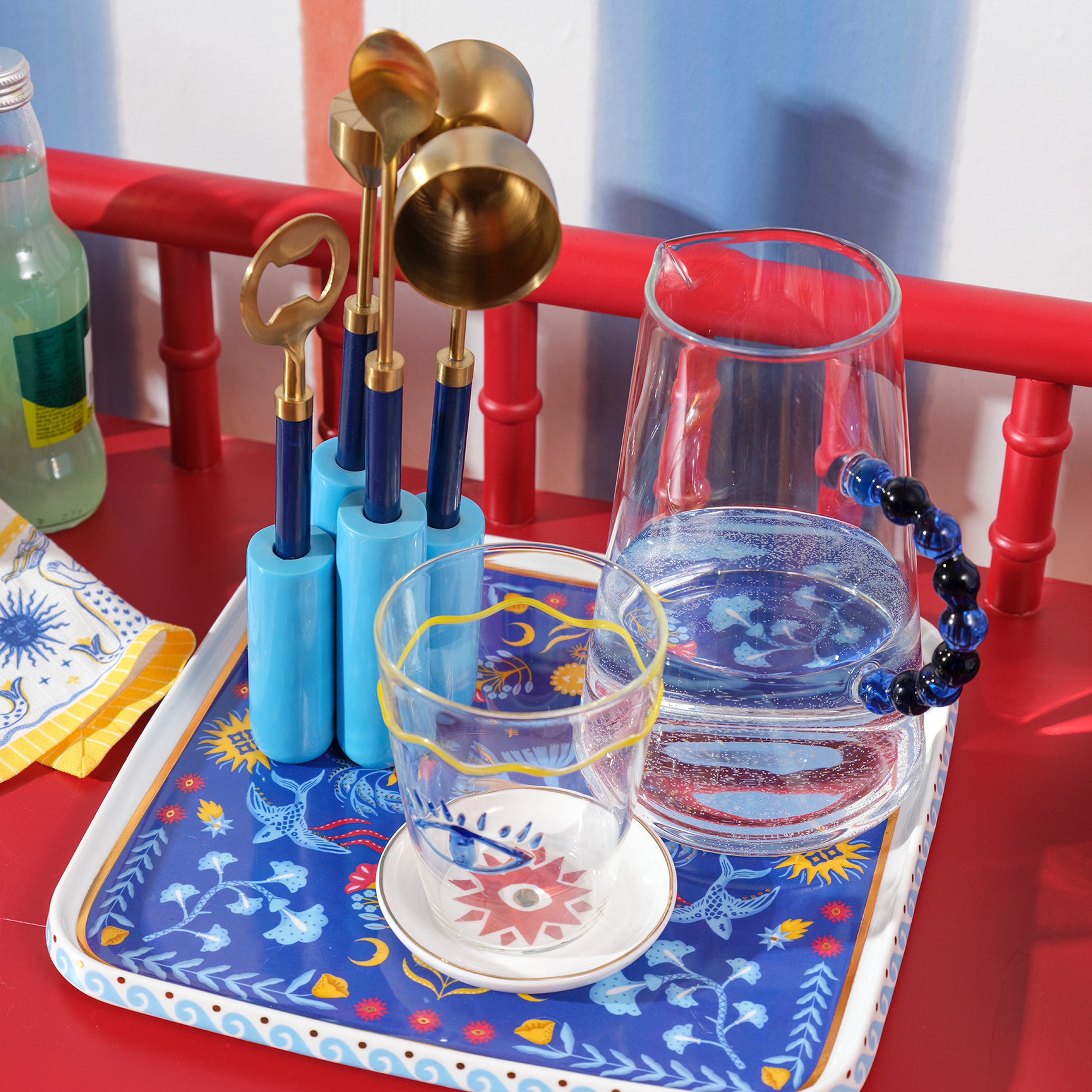 Rampur Çelik - Reçine Bar Aksesuarları 17x8x26 Cm Mavi