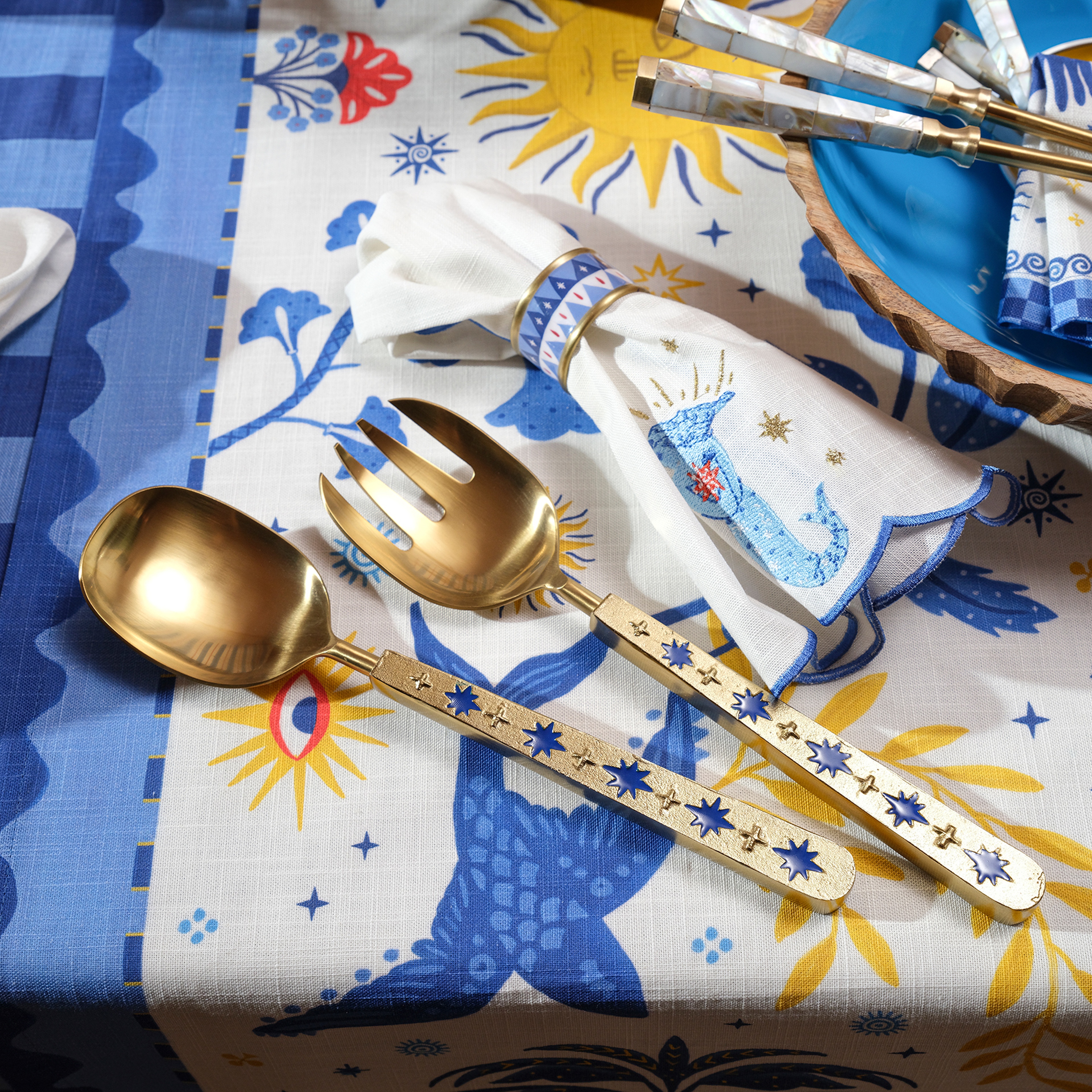 Rampur Çelik Salata Kaşık Seti 31x11x2 Cm Gold