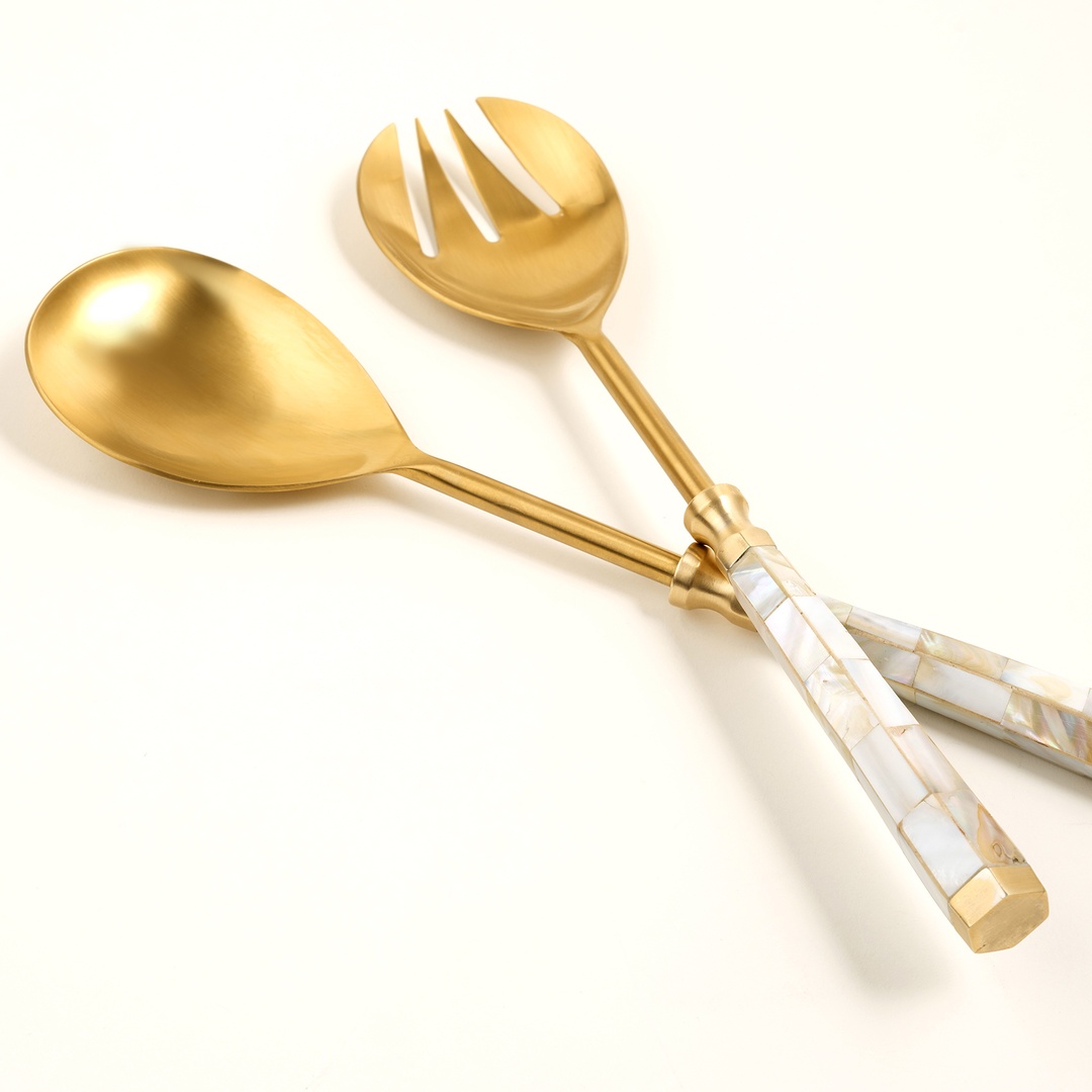 Rampur Çelik Salata Kaşık Seti 31x11x2 Cm Gold