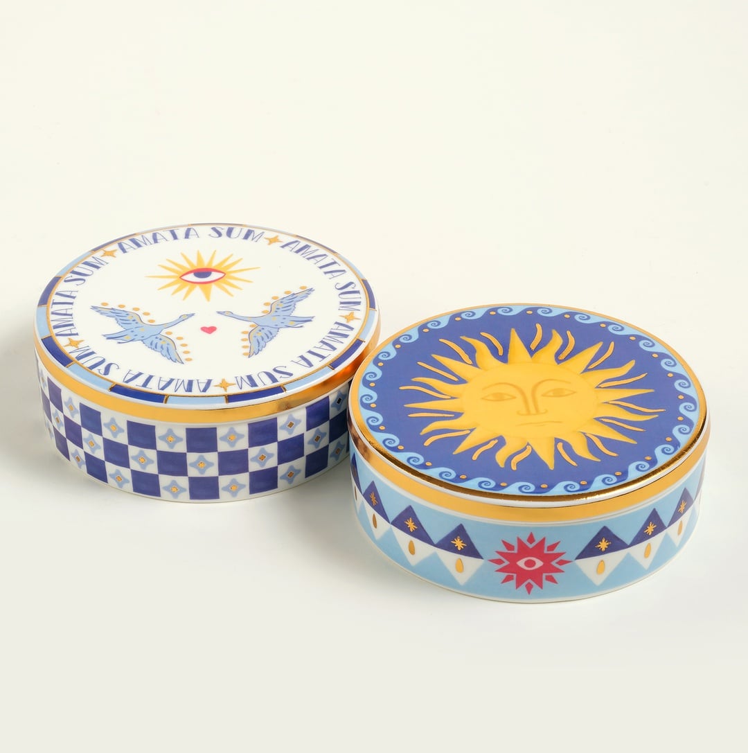 Shekou Porselen Dekoratif Obje 12 X 12 X 4 Cm Renkli