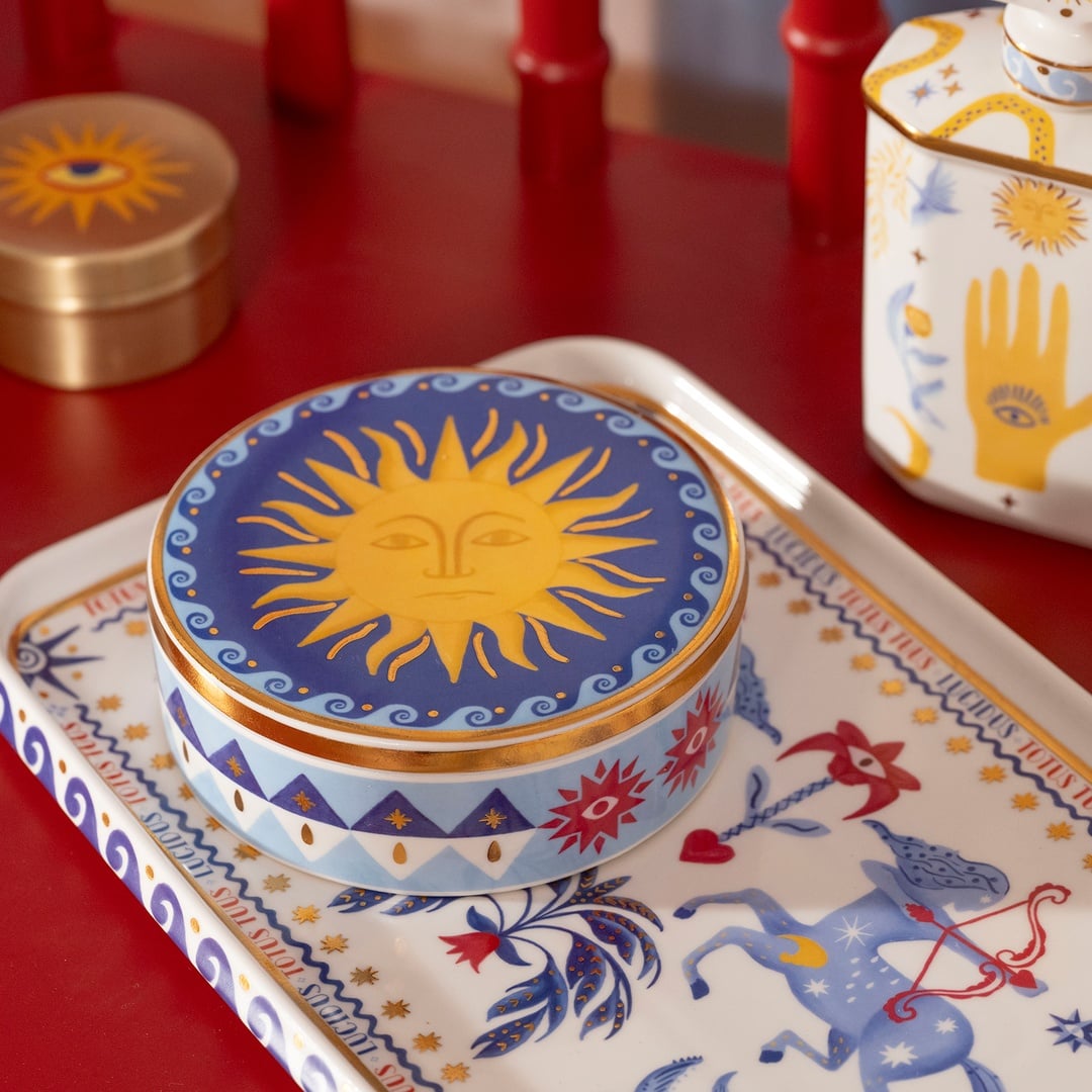 Shekou Porselen Dekoratif Obje 12 X 12 X 4 Cm Renkli