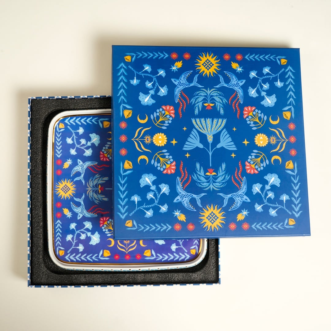 Shekou Porselen Dekoratif Obje 28x28x3 Cm Renkli