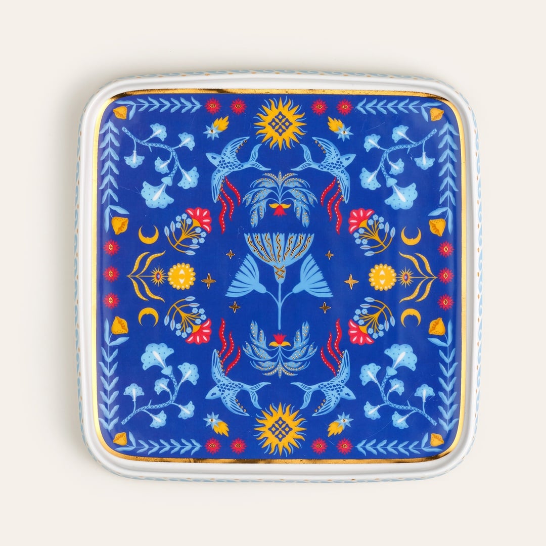 Shekou Porselen Dekoratif Obje 28x28x3 Cm Renkli