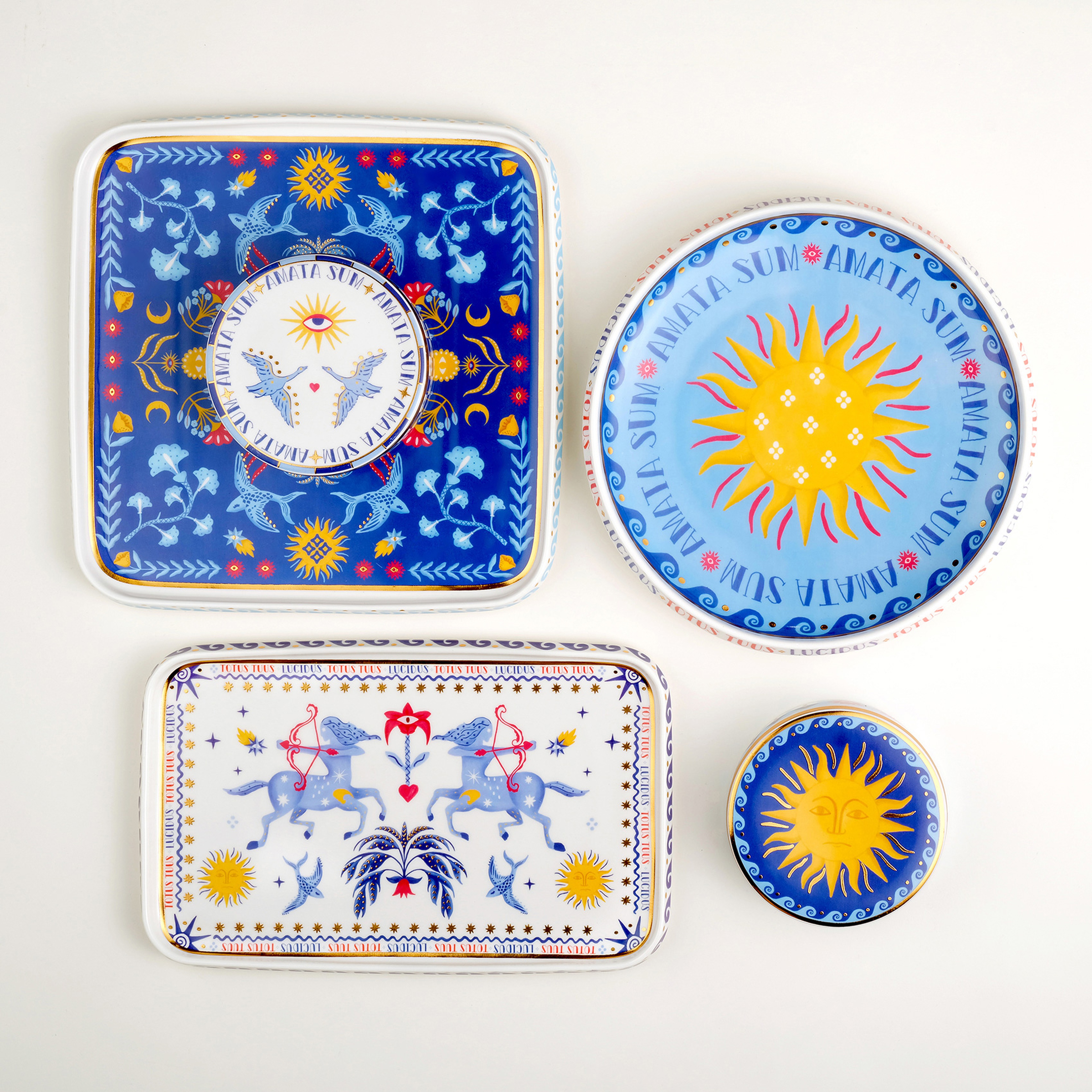 Shekou Porselen Dekoratif Obje 28x28x3 Cm Renkli