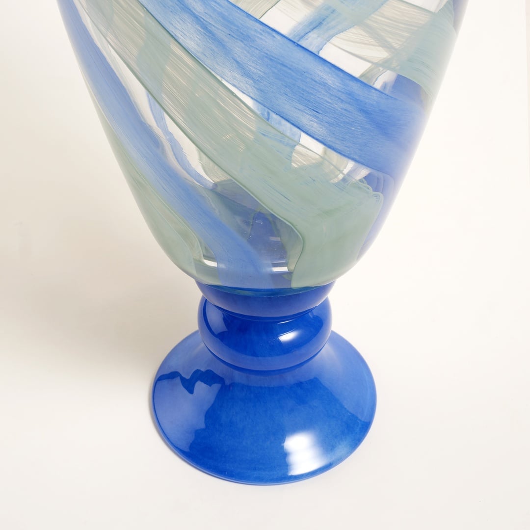 Baıta Cam Vazo 27x20x46 Cm Mavi