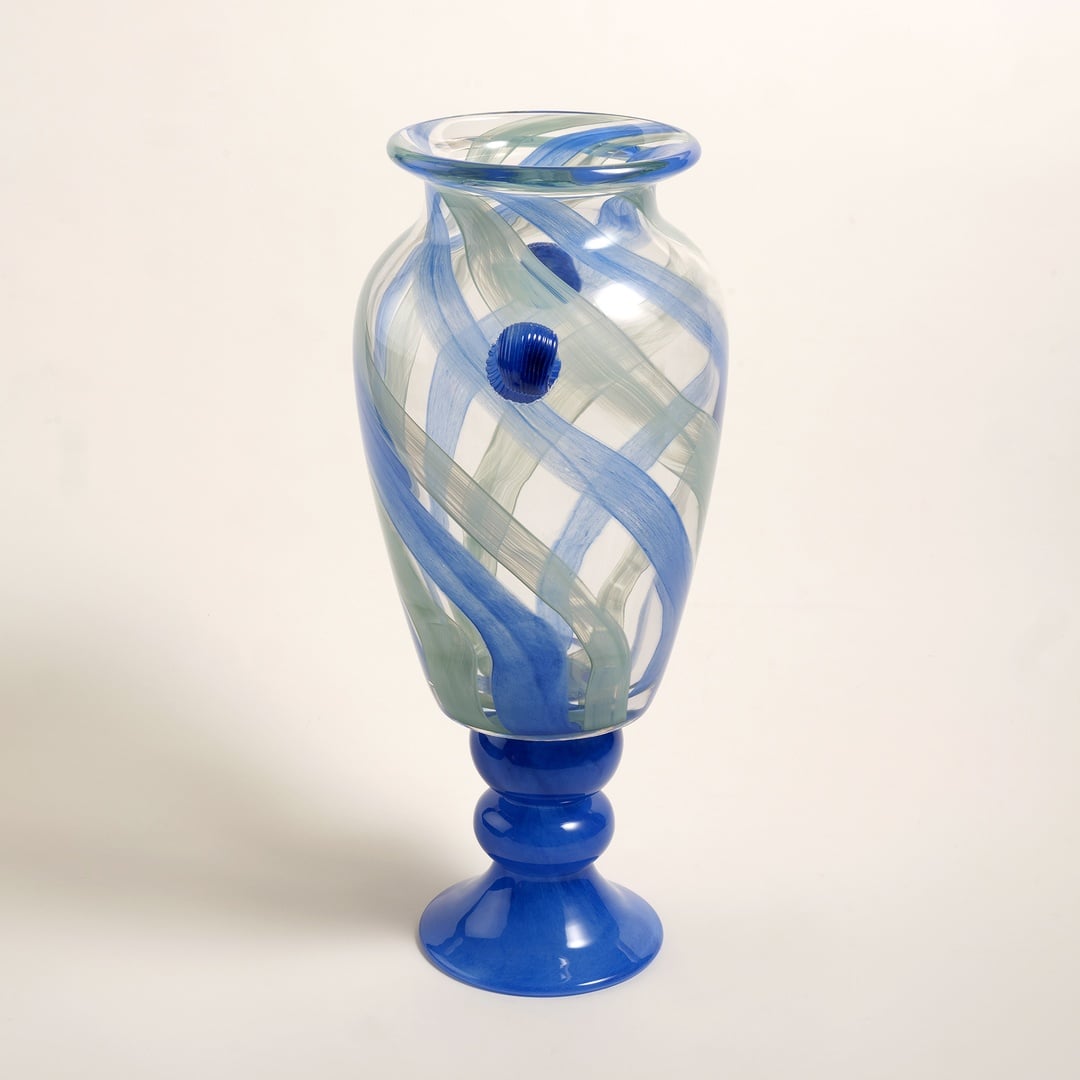 Baıta Cam Vazo 27x20x46 Cm Mavi