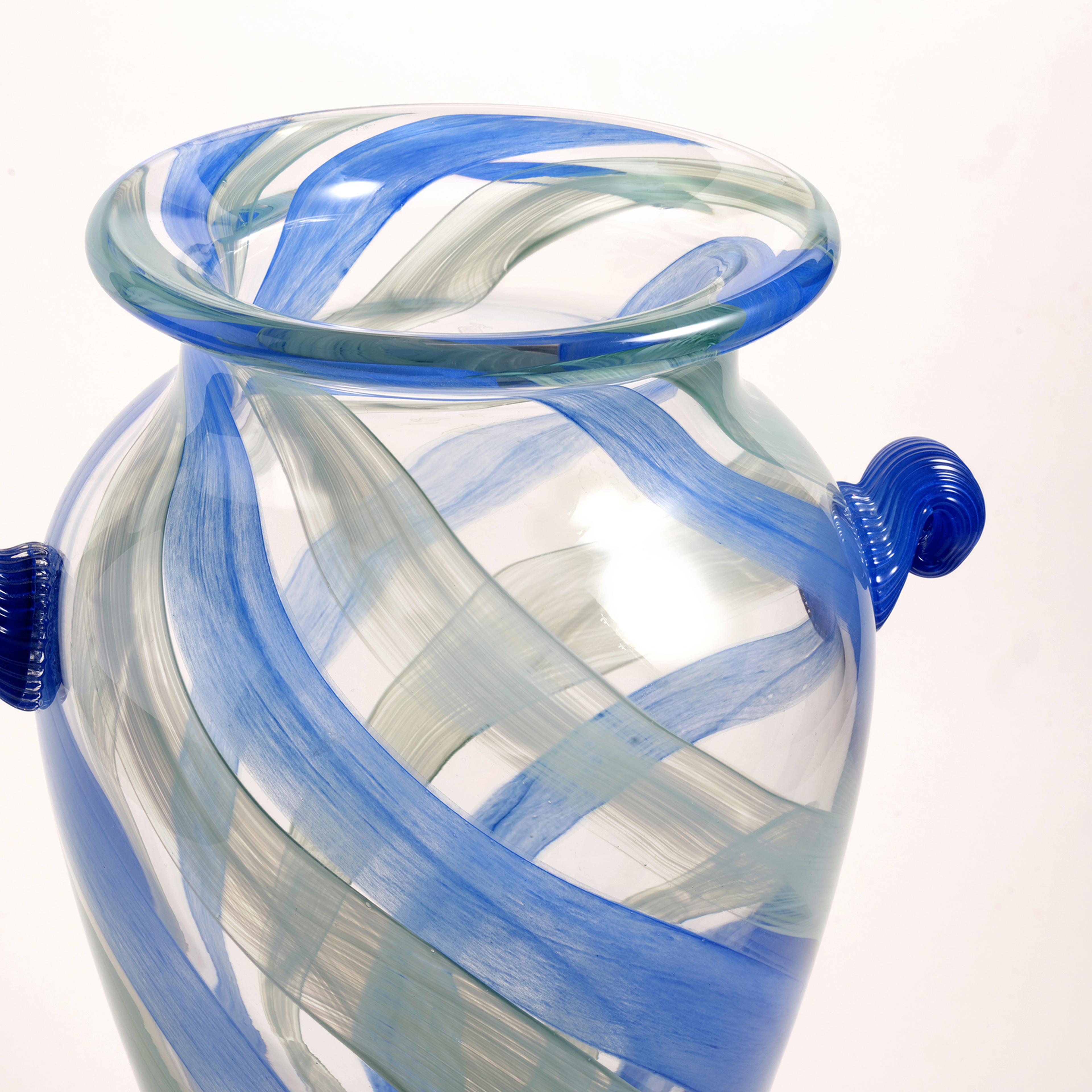 Baıta Cam Vazo 27x20x46 Cm Mavi