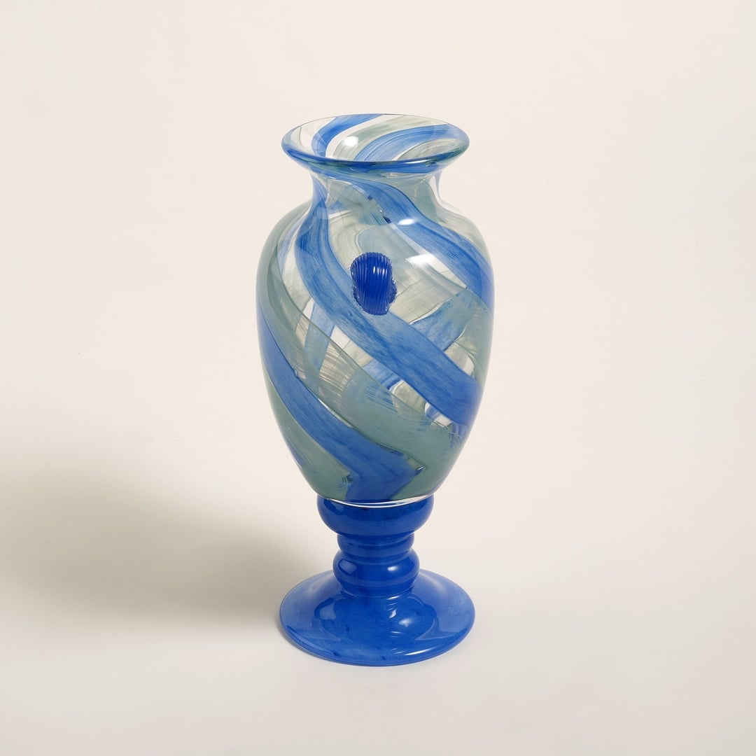 Baıta Cam Vazo 23x15x33 Cm Mavi