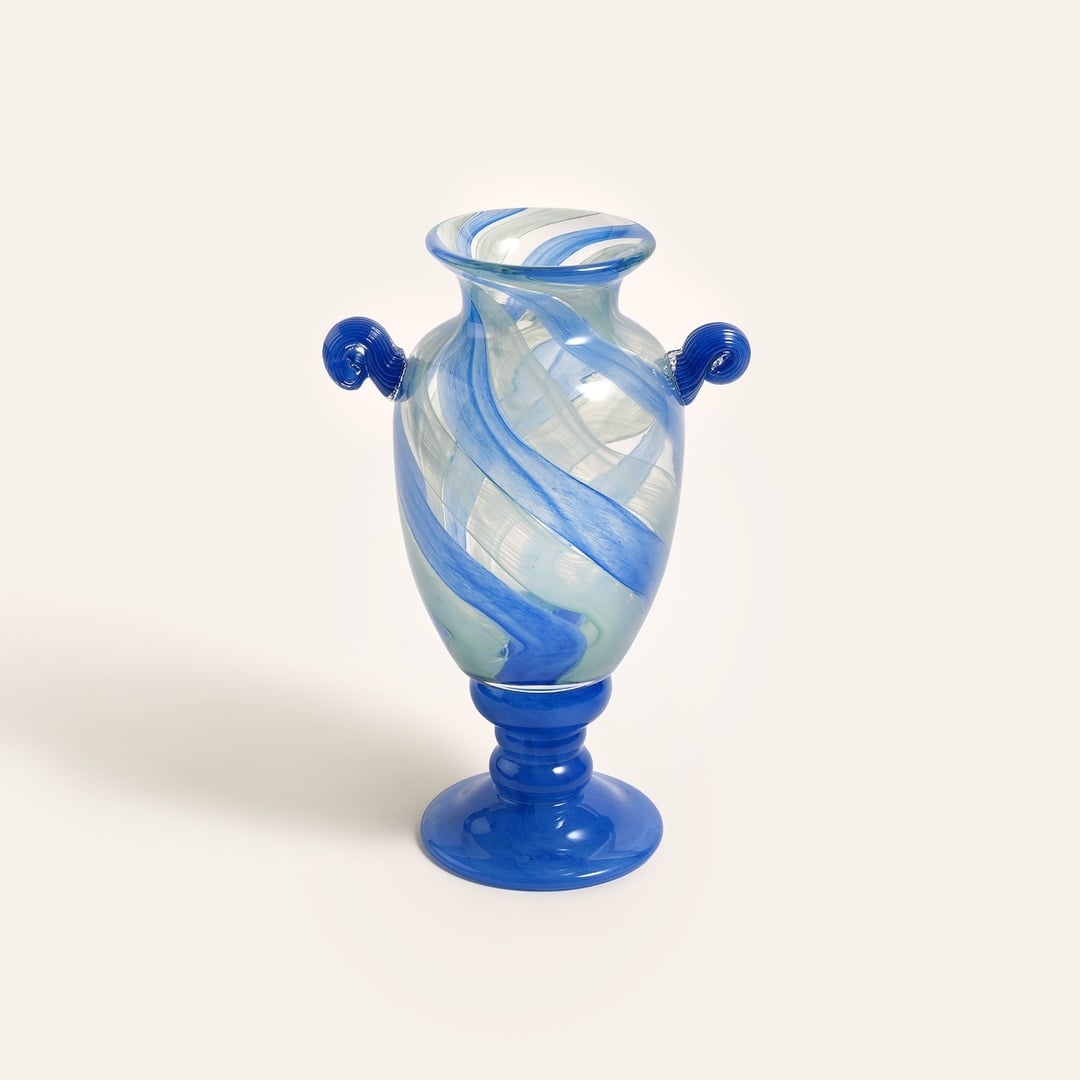 Baıta Cam Vazo 23x15x33 Cm Mavi
