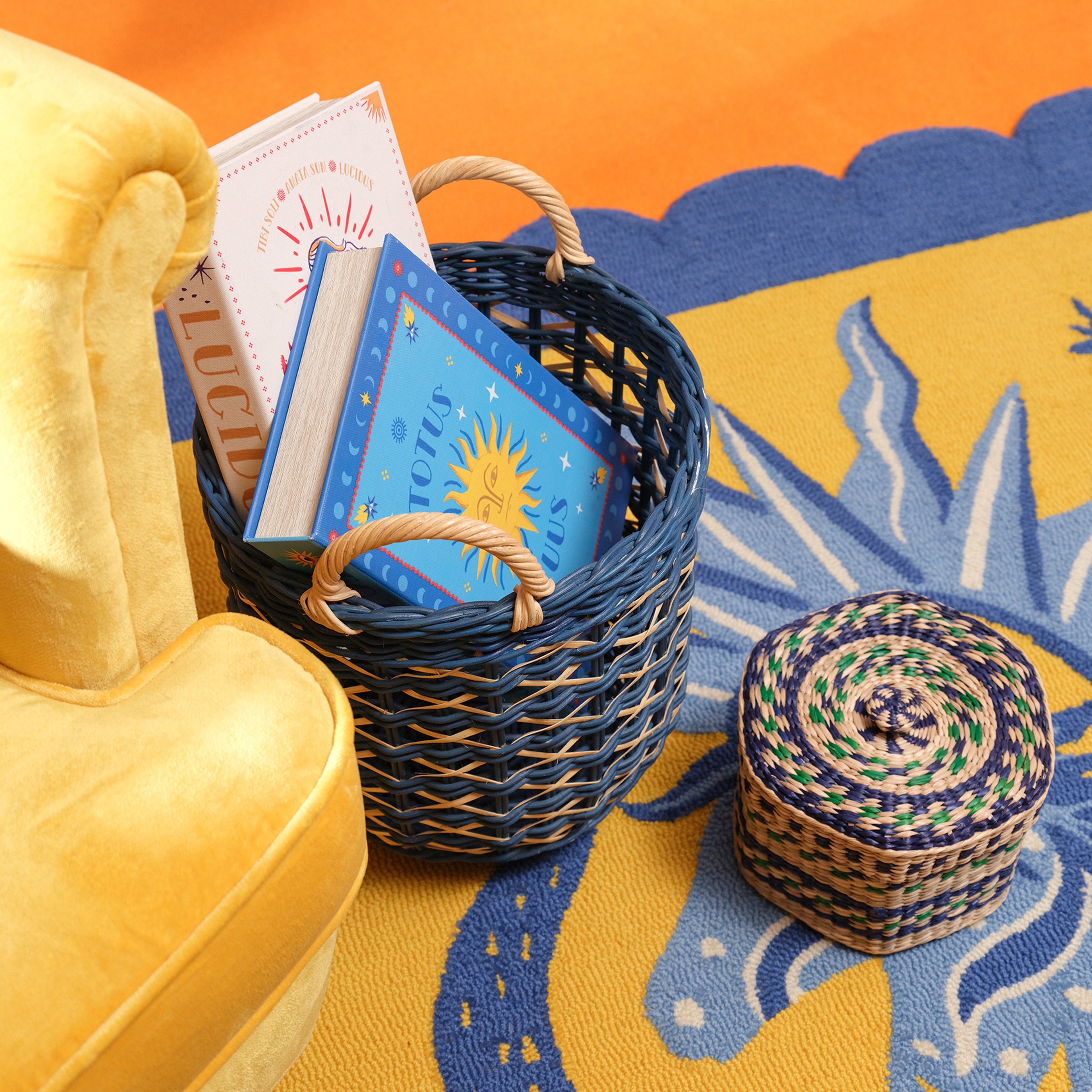 Java Rattan Sepet 34 Cm Lacivert