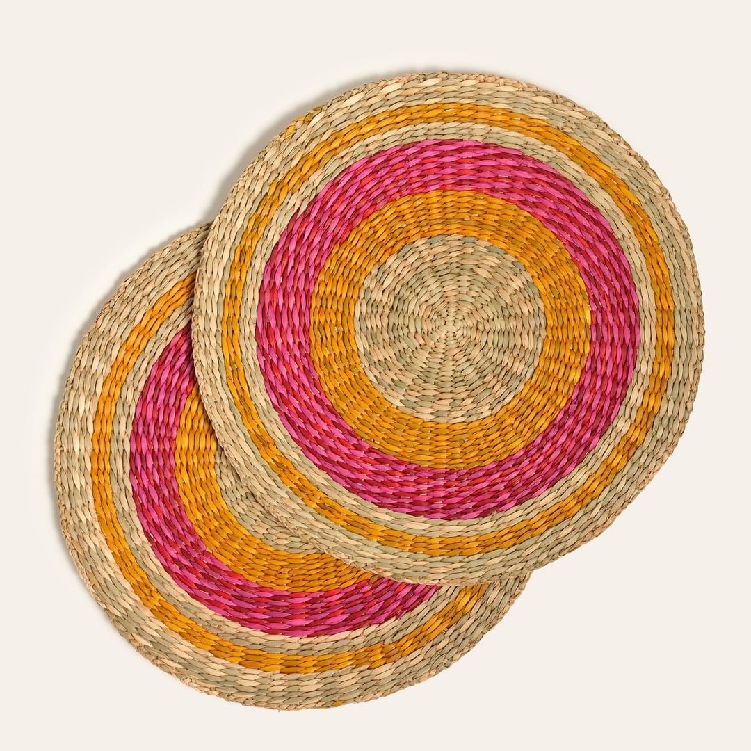 Tam Dao Deniz Çayırı Amerikan Servis 38 Cm Fuşya - Sarı