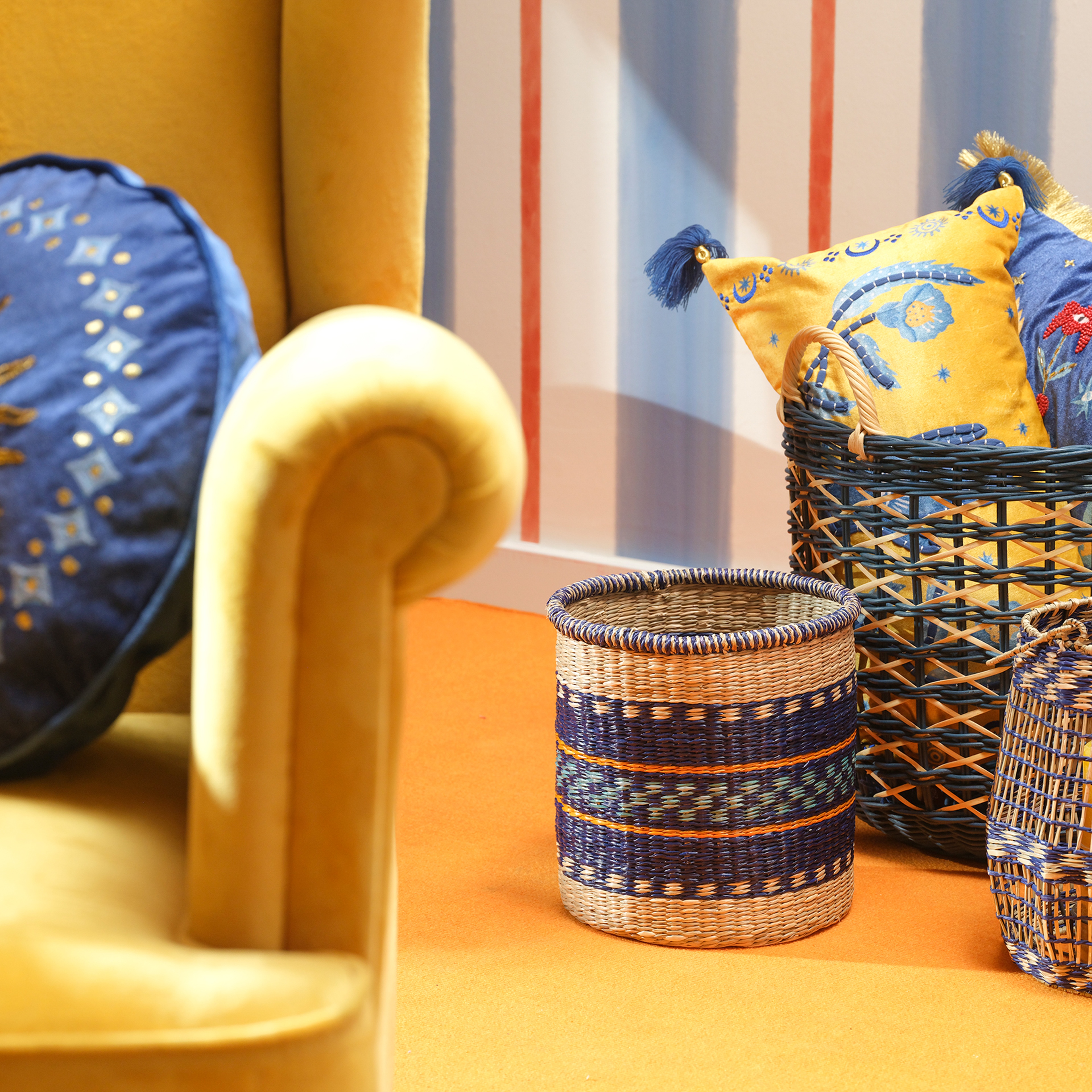 Tam Dao Deniz Çayırı Sepet 26x26 Cm Renkli