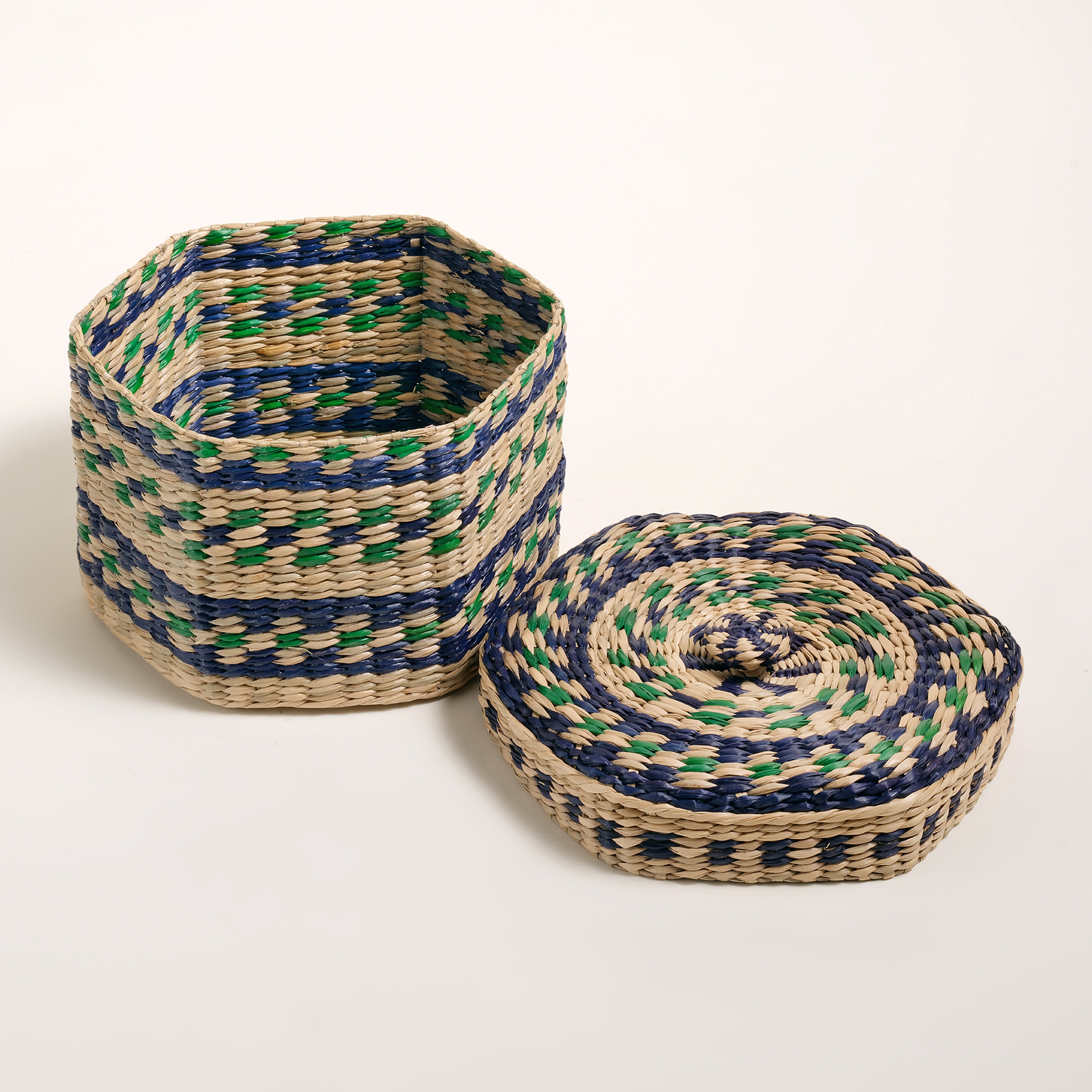 Tam Dao Deniz Çayırı Dekoratif Kutu 22x13 Cm Lacıvert - Yeşil