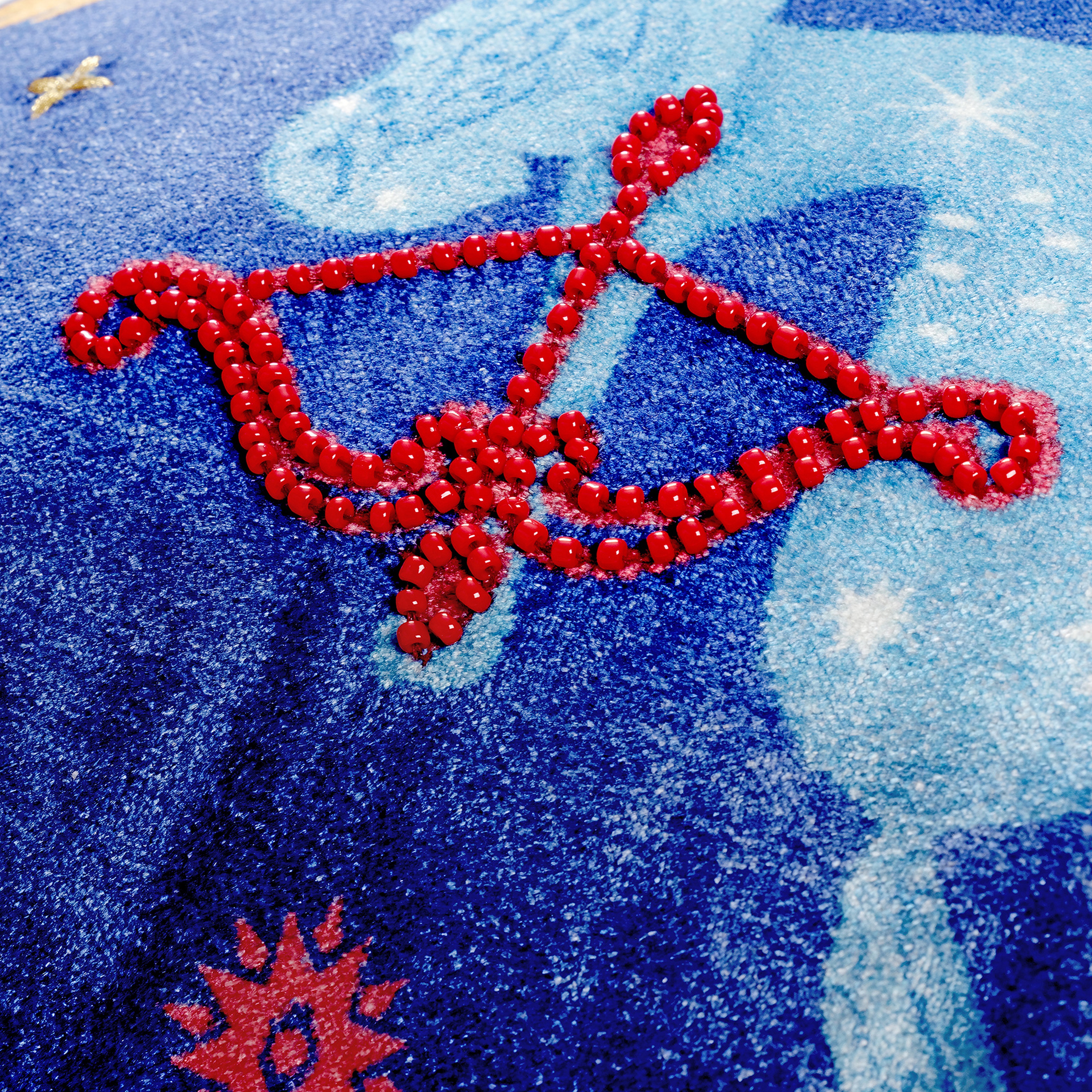 Ghunı Püsküllü Nakışlı Viskon Pamuk Kadife Dolgulu Kırlent 50x50 Cm Mavi