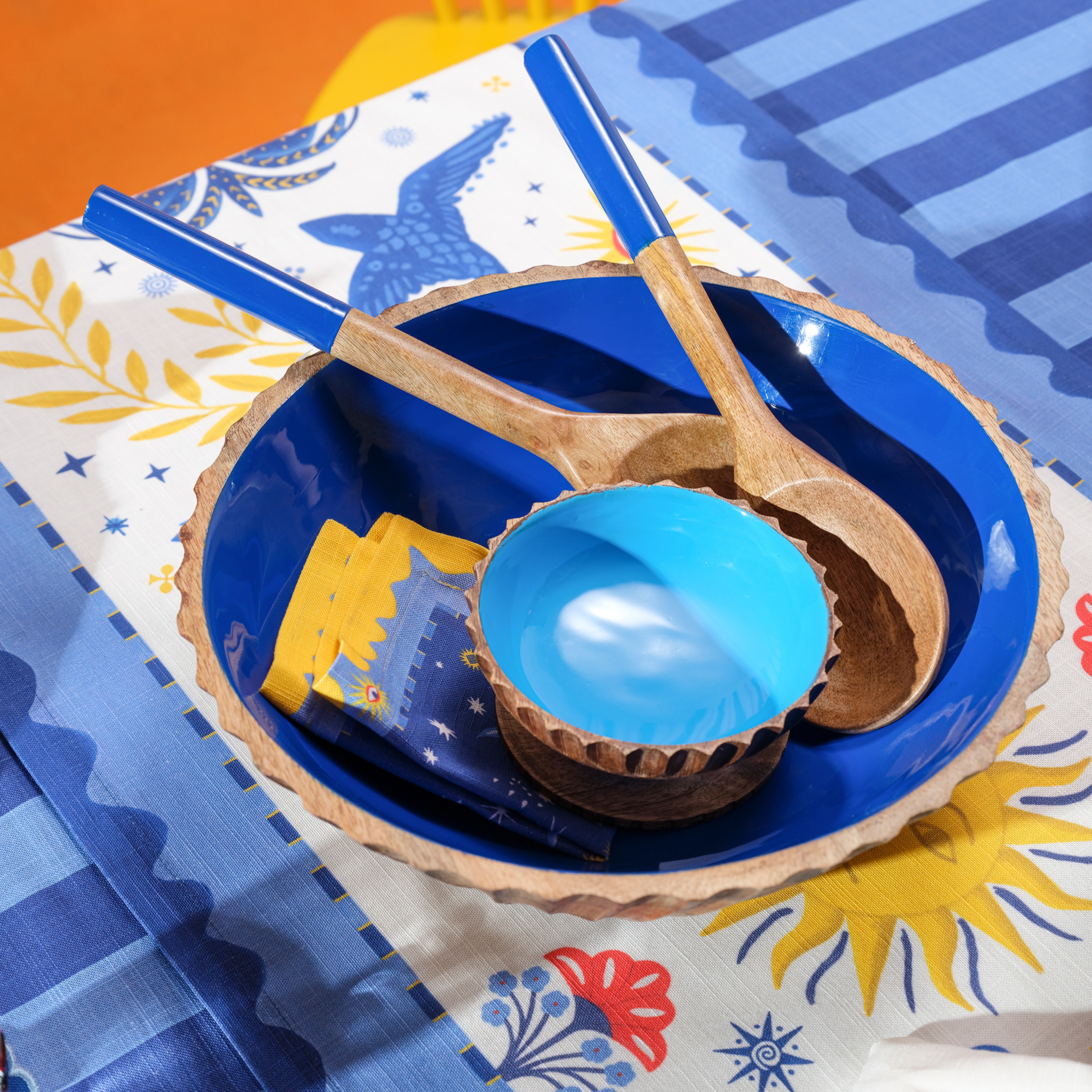 Lakrı Mango Ağacı Salata Kaşık Seti 30x8x2 Cm Lacivert