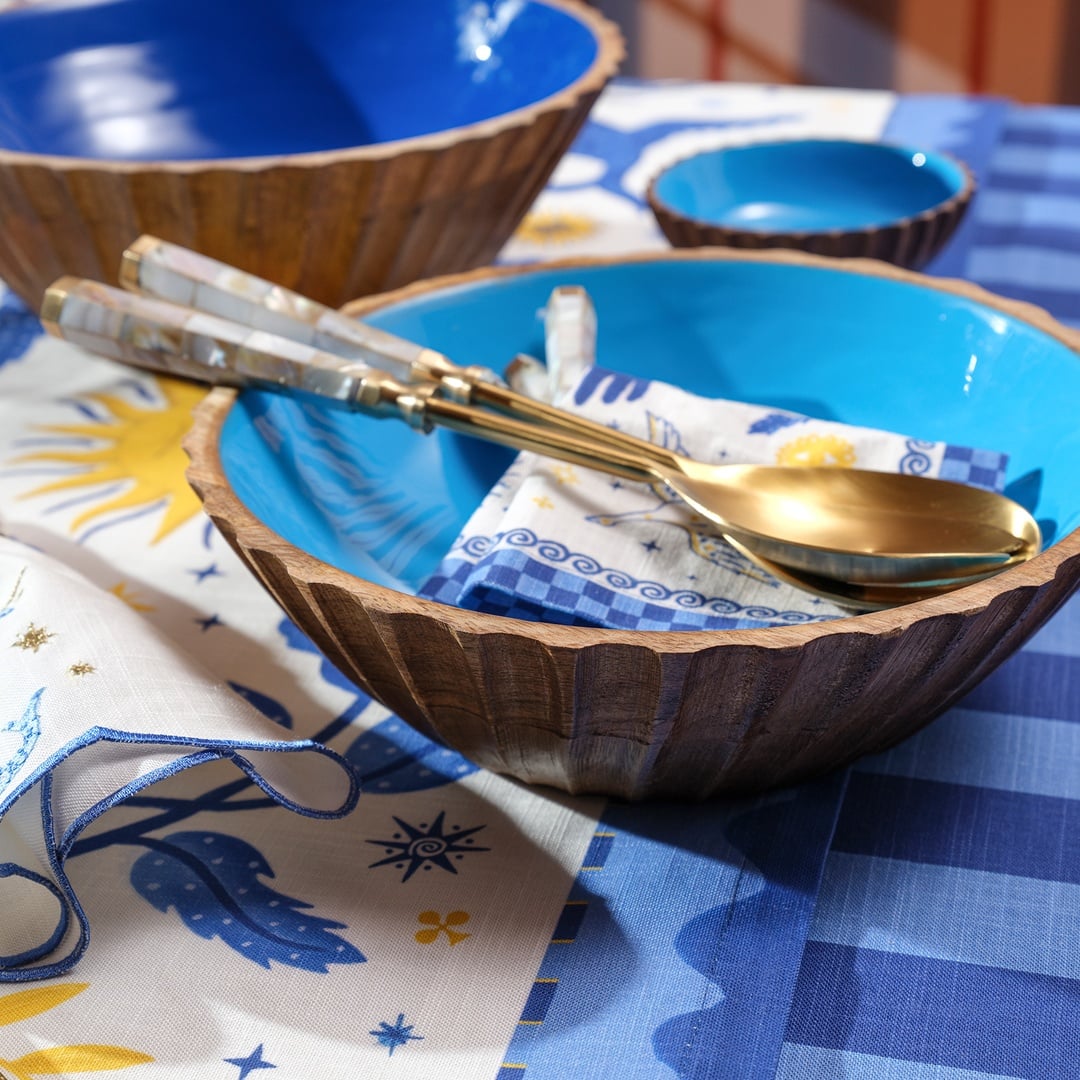 Lakrı Mango Ağacı Kase 27x27x8 Cm Mavi