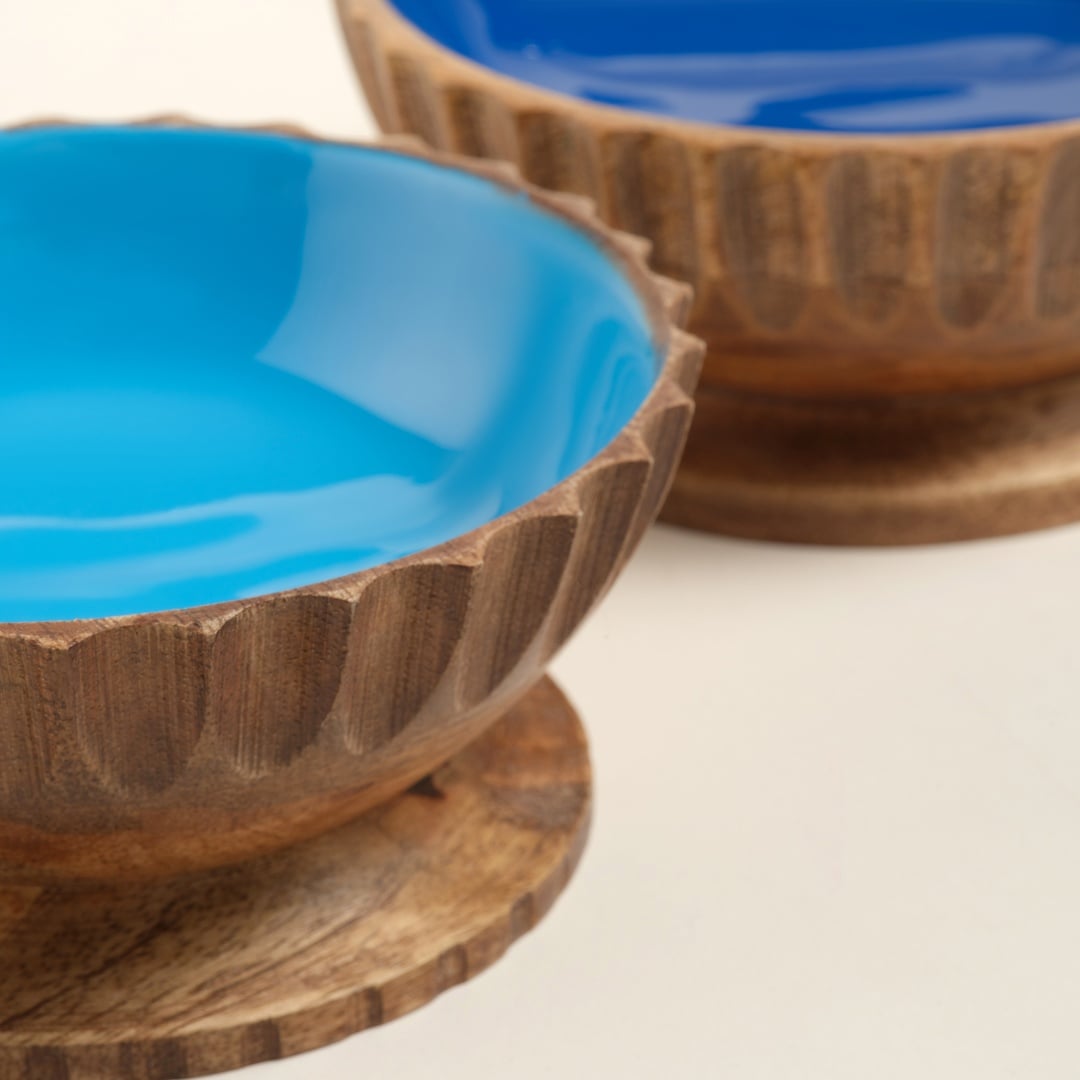 Lakrı Mango Ağacı Kase 13x13x5 Cm Mavi