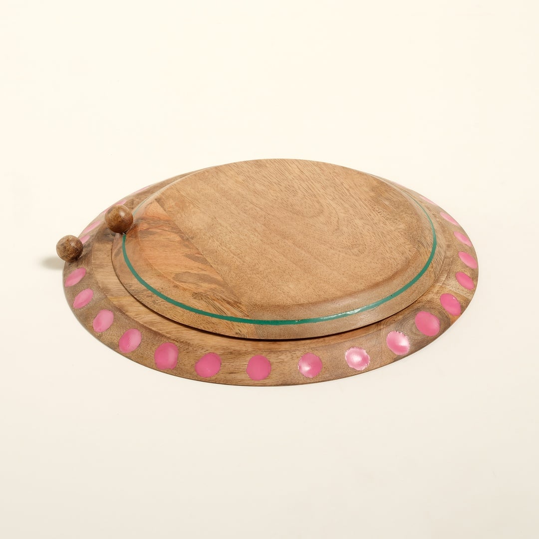 Lakrı Mango Ağacı Sunum Tahtası 24x24x2 Cm Yeşil