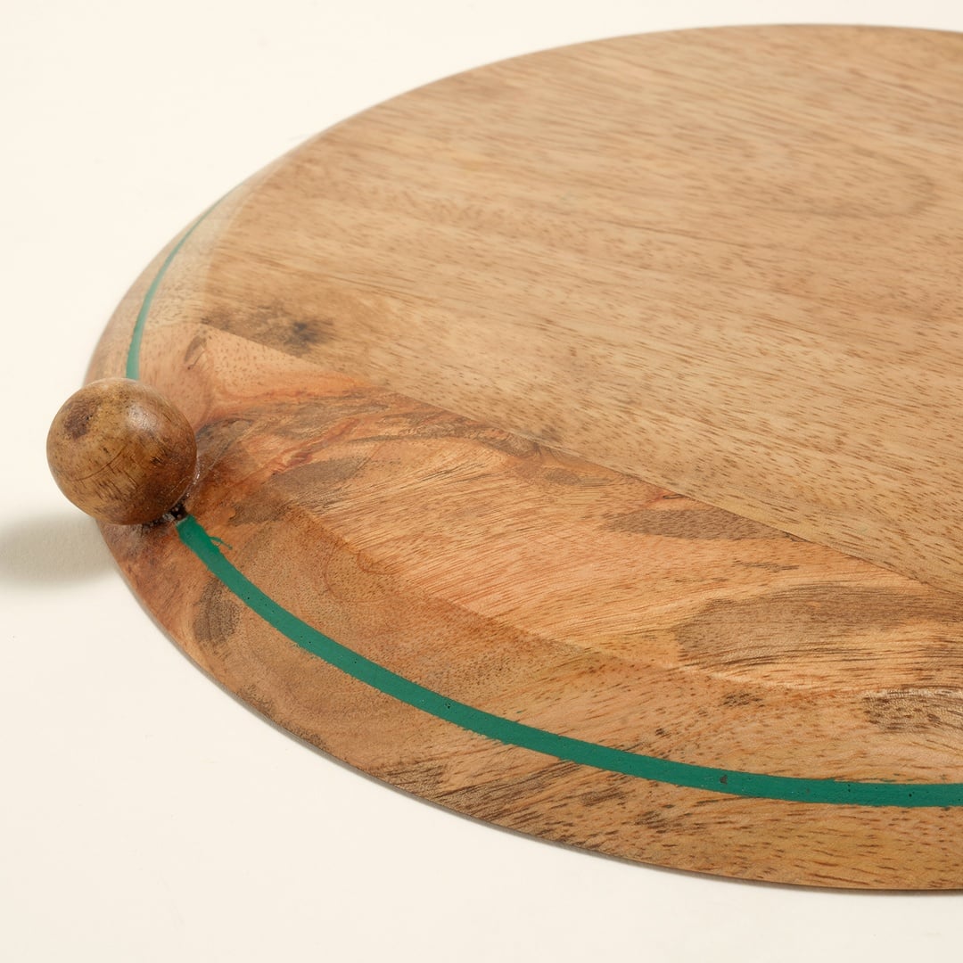 Lakrı Mango Ağacı Sunum Tahtası 24x24x2 Cm Yeşil