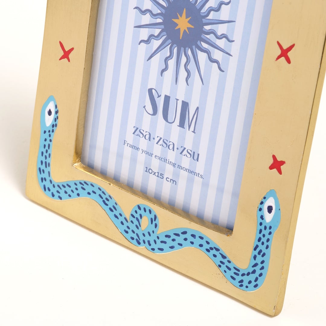 Rampur Metal Çerçeve 20x15 Cm Altın - Mavi