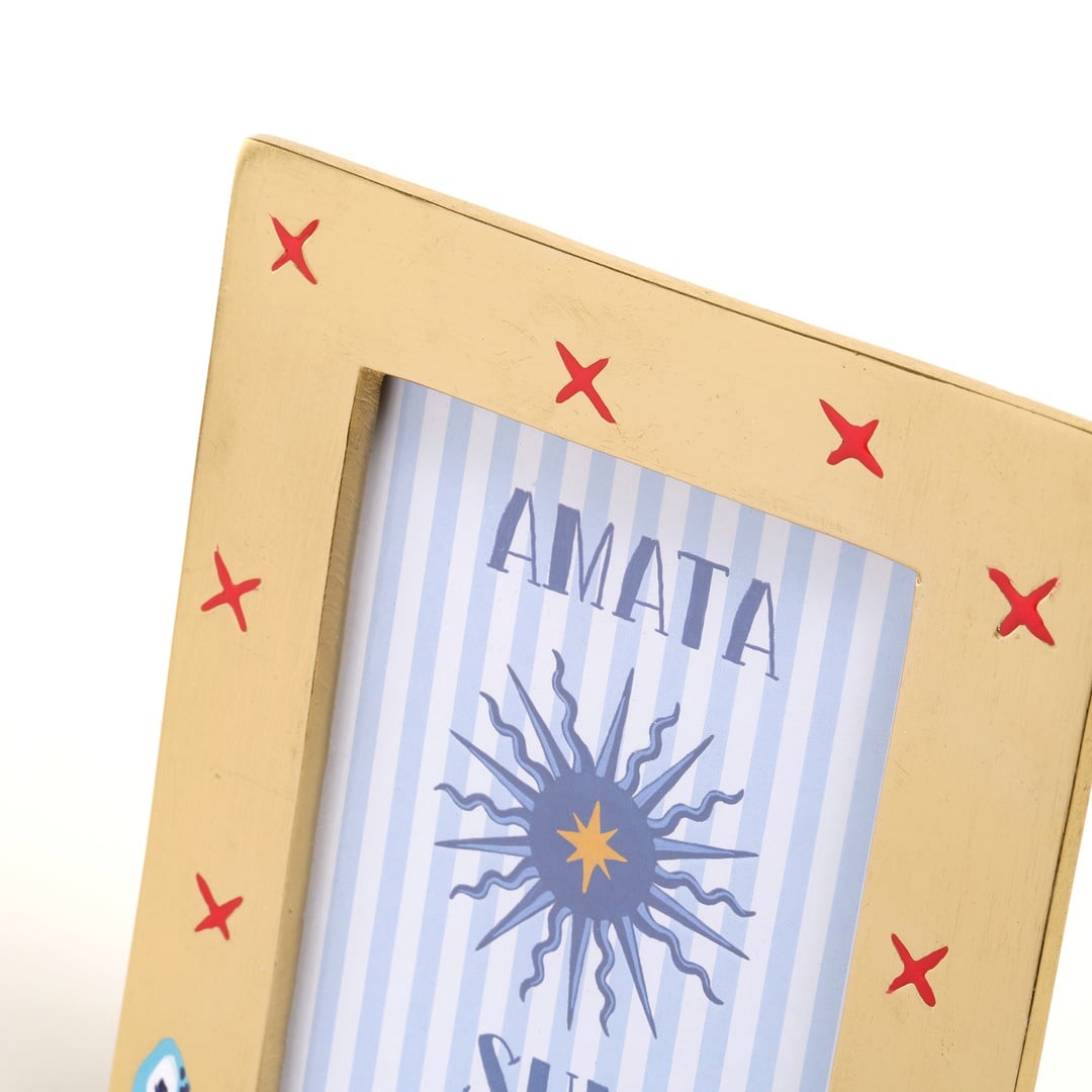 Rampur Metal Çerçeve 20x15 Cm Altın - Mavi