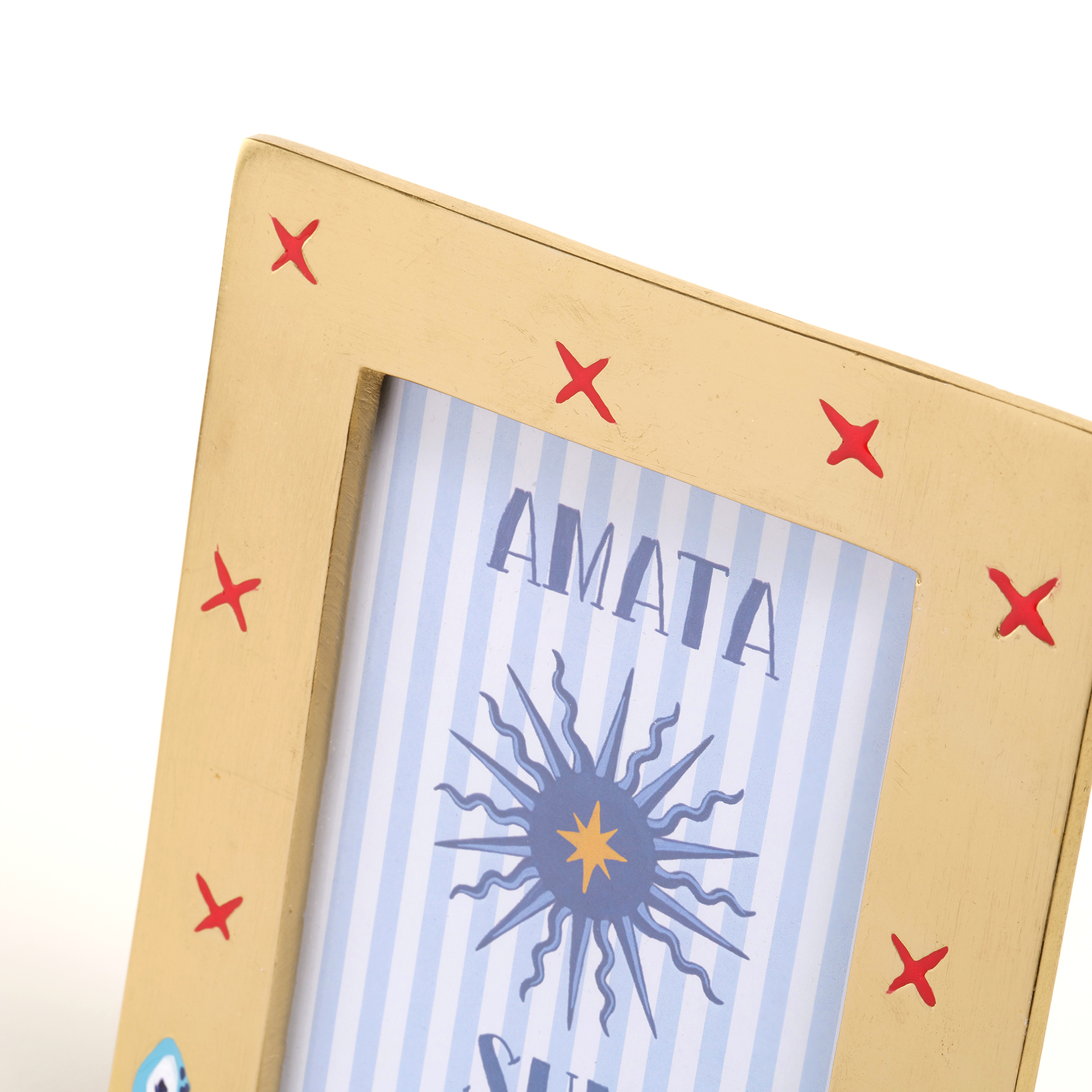 Rampur Metal Çerçeve 20x15 Cm Altın - Mavi