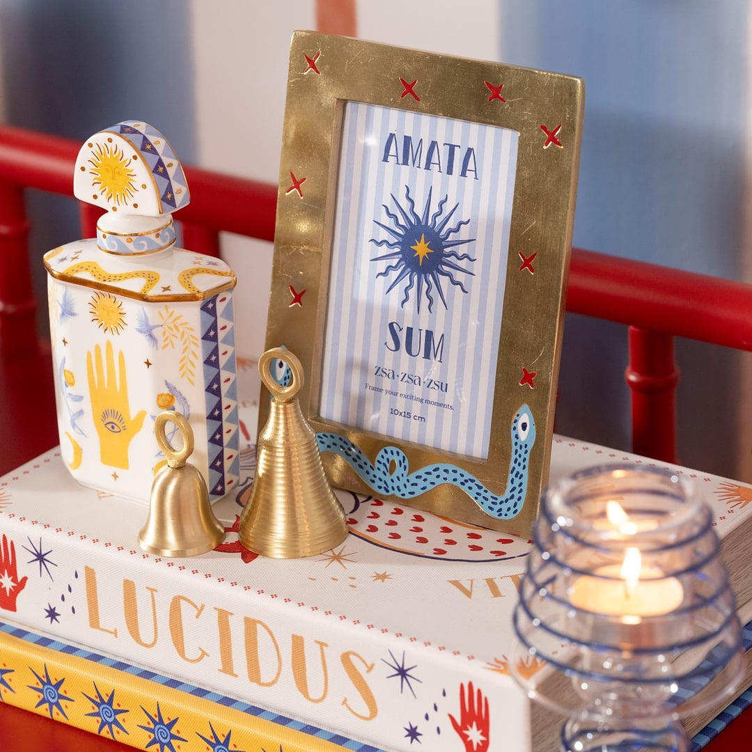 Rampur Metal Çerçeve 20x15 Cm Altın - Mavi