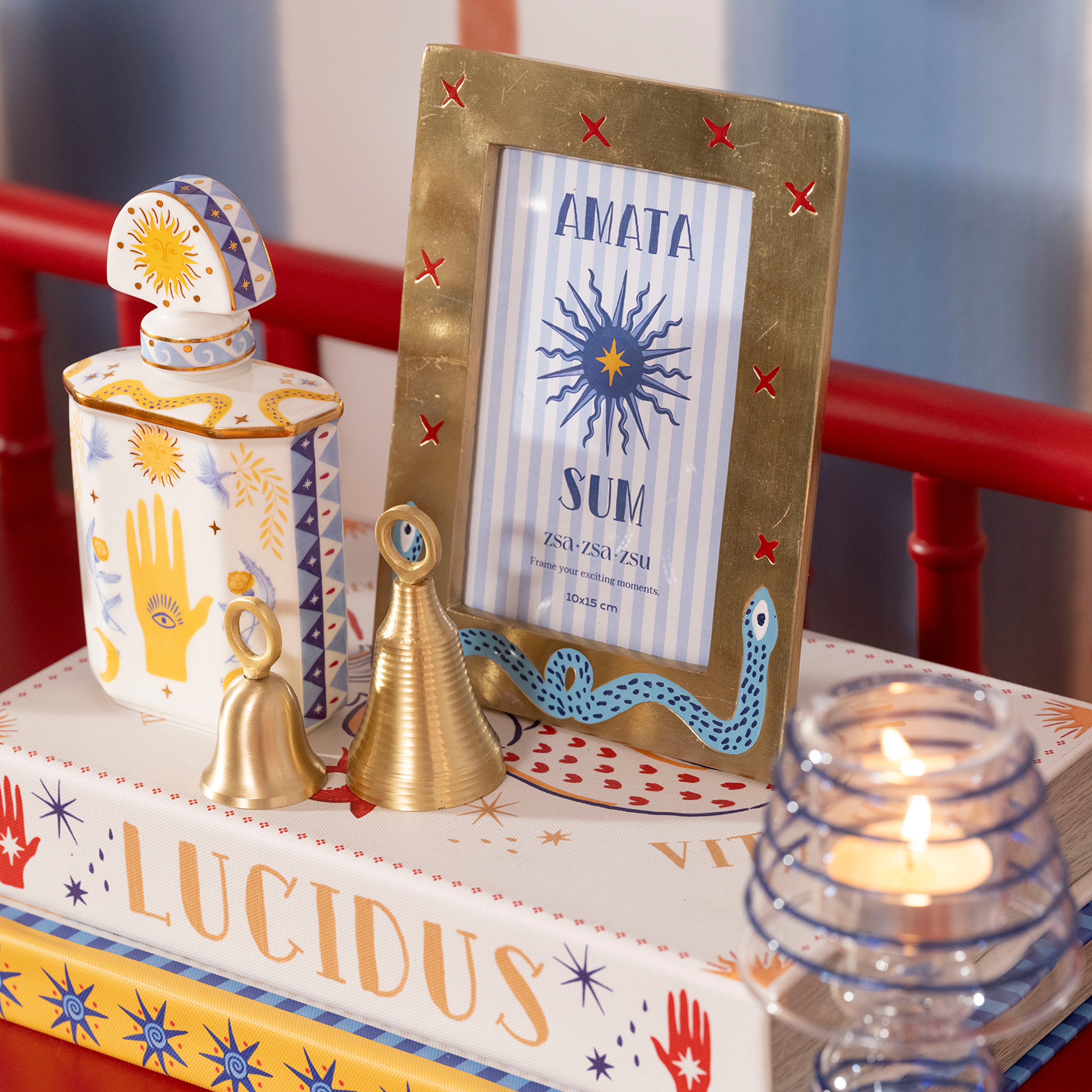 Rampur Metal Çerçeve 20x15 Cm Altın - Mavi