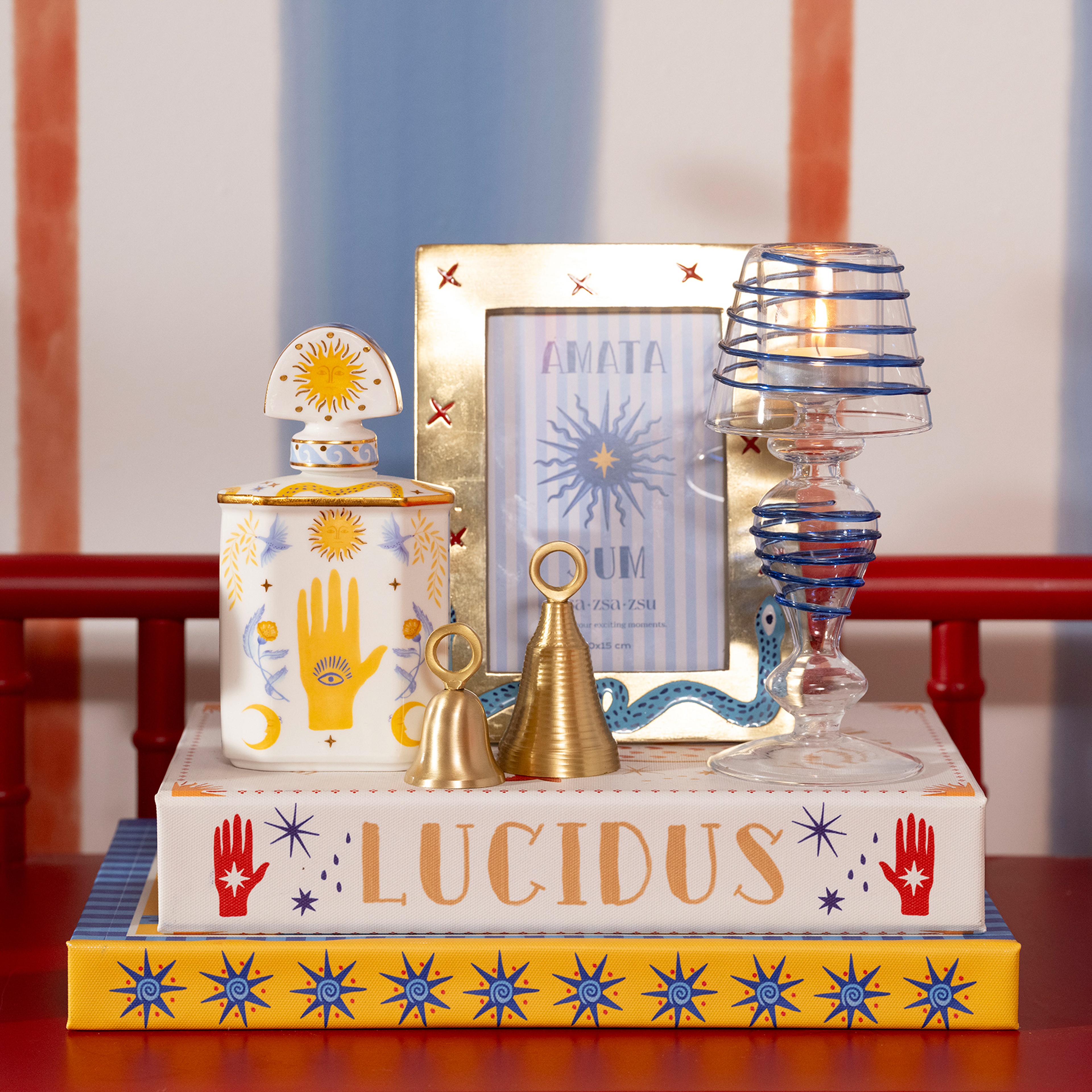 Lotus Pirinç Dekoratif Obje 5x5x9 Cm Mat Altın