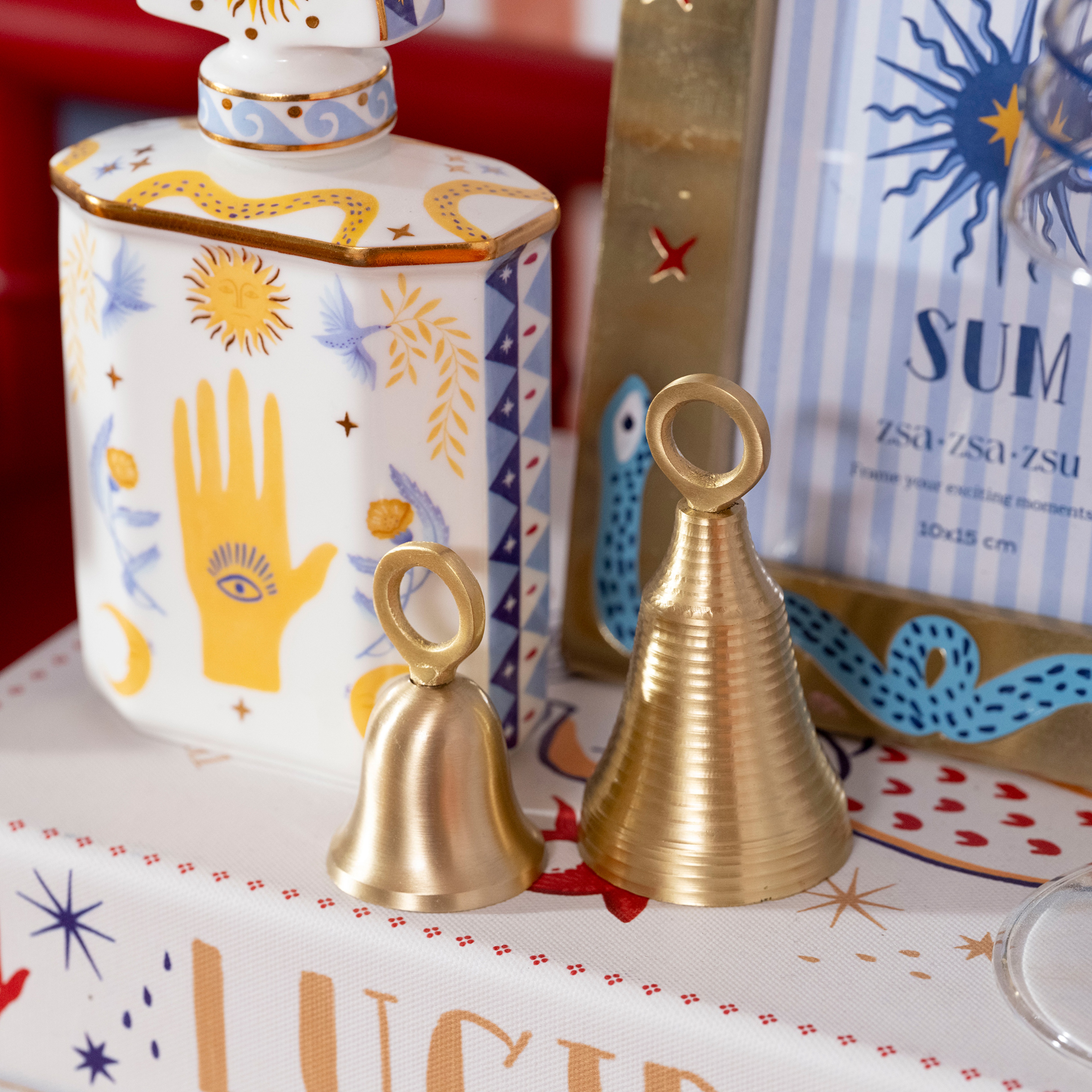 Lotus Pirinç Dekoratif Obje 5x5x9 Cm Mat Altın