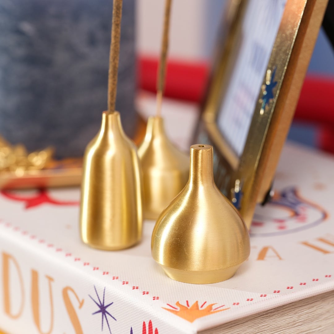 Lotus Pirinç Tütsü Tutucu 4x4x5 Cm Mat Altın