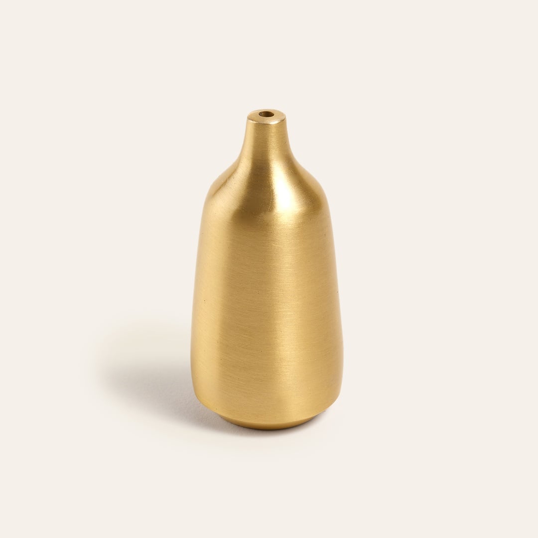 Lotus Pirinç Tütsü Tutucu 3x3x6 Cm Mat Altın