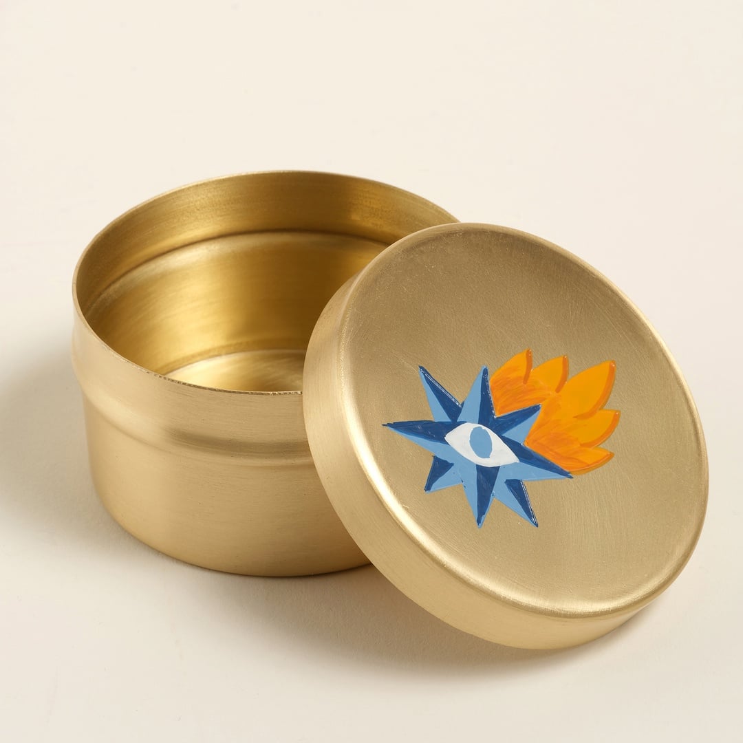 Lotus Pirinç Dekoratif Obje 7x7x4 Cm Altın