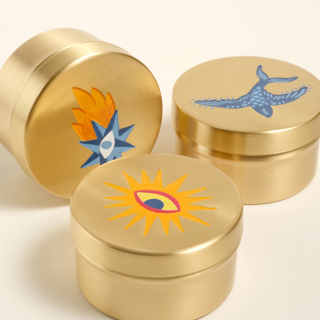 Lotus Pirinç Dekoratif Obje 7x7x4 Cm Altın