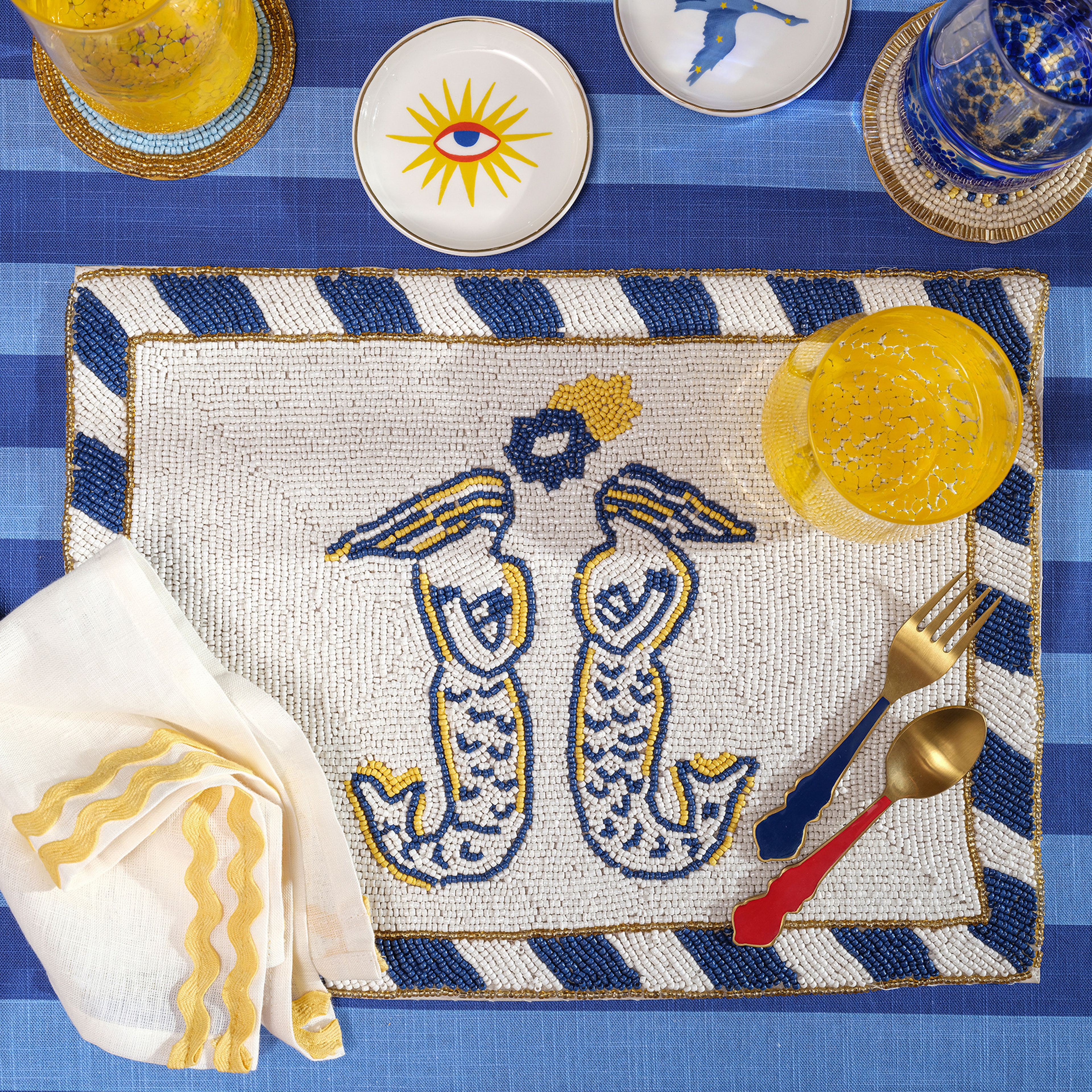 Khanpur Cam Boncuk Amerikan Servis 30x40 Cm Renkli