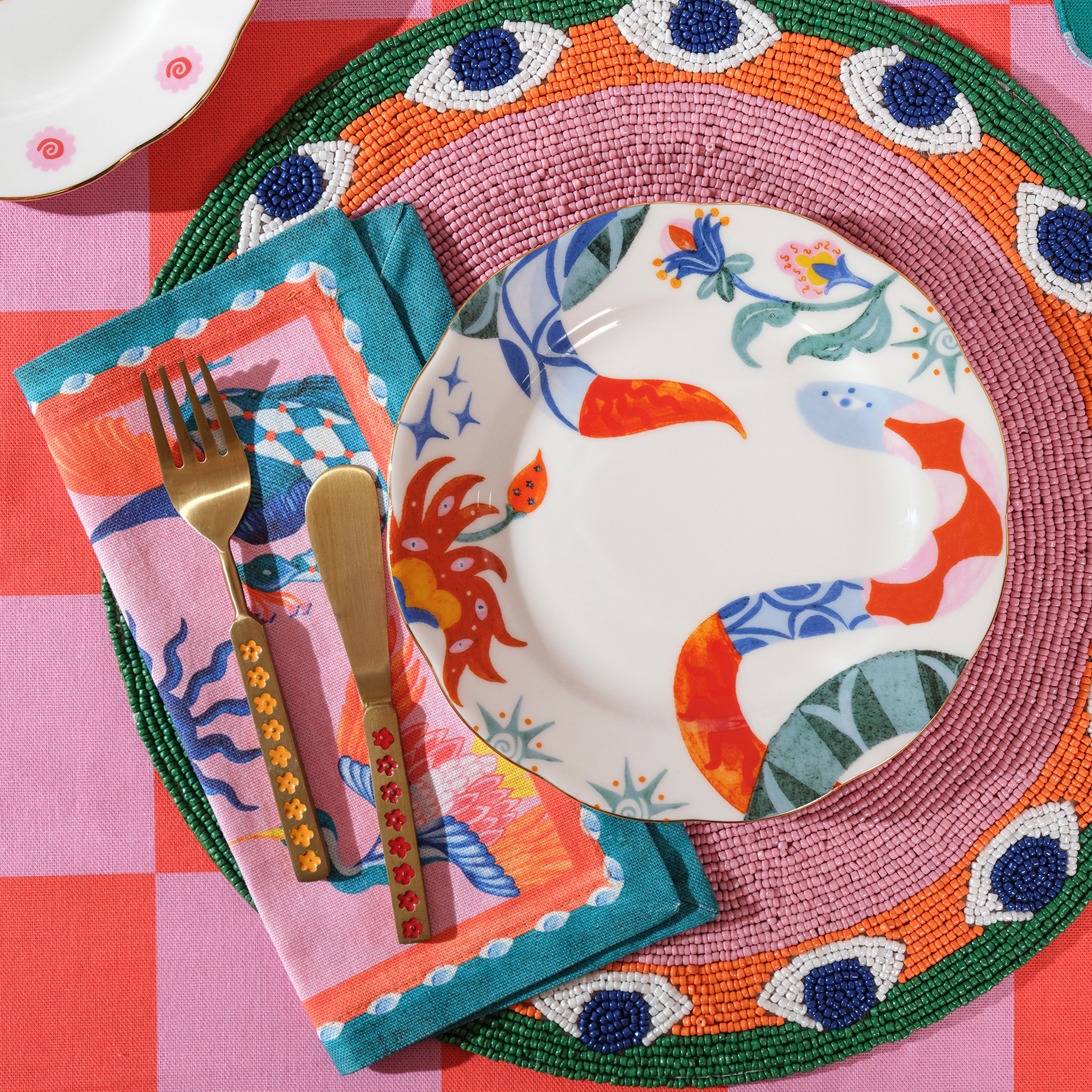 Emet Porselen Pasta Tabağı 20 Cm Renkli