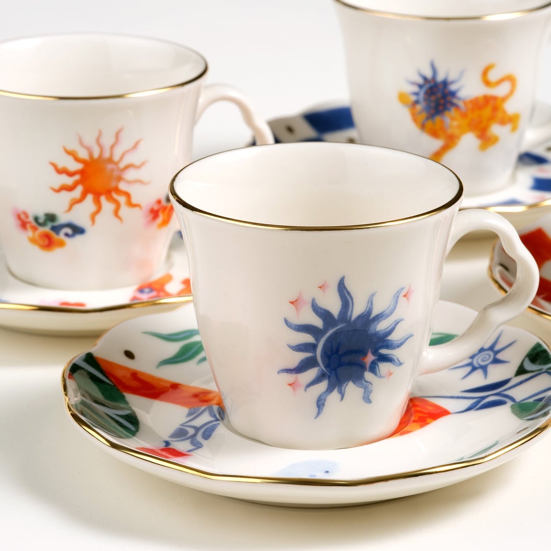 Emet Porselen Kahve Seti 80 Ml Renkli