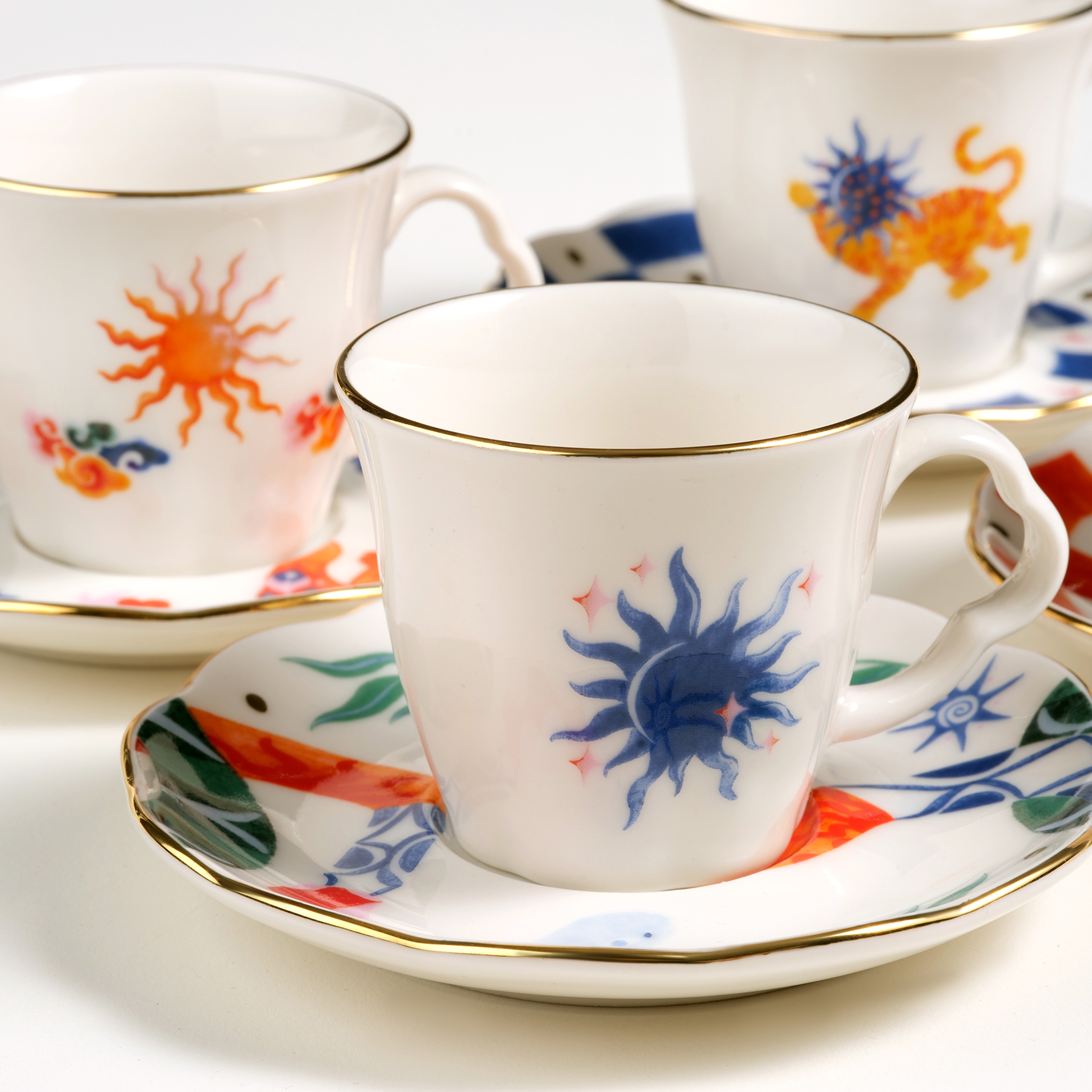 Emet Porselen Kahve Seti 80 Ml Renkli